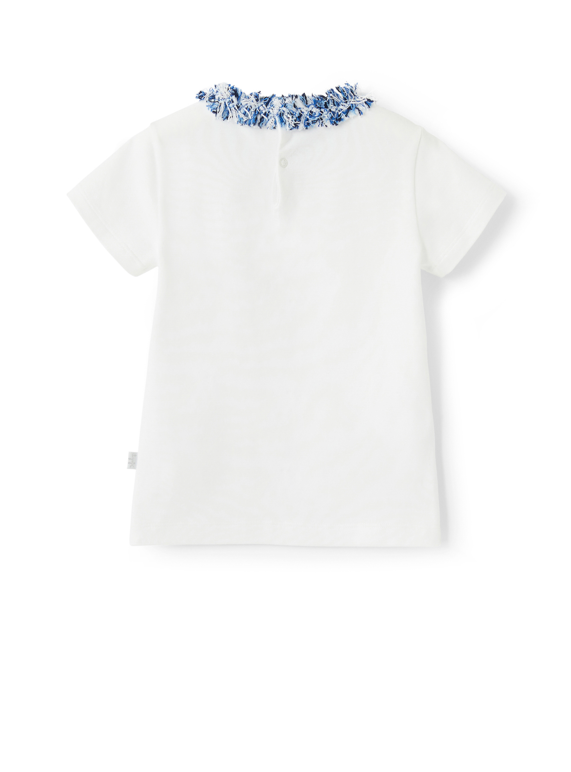 T-shirt with fringed profile - White | Il Gufo