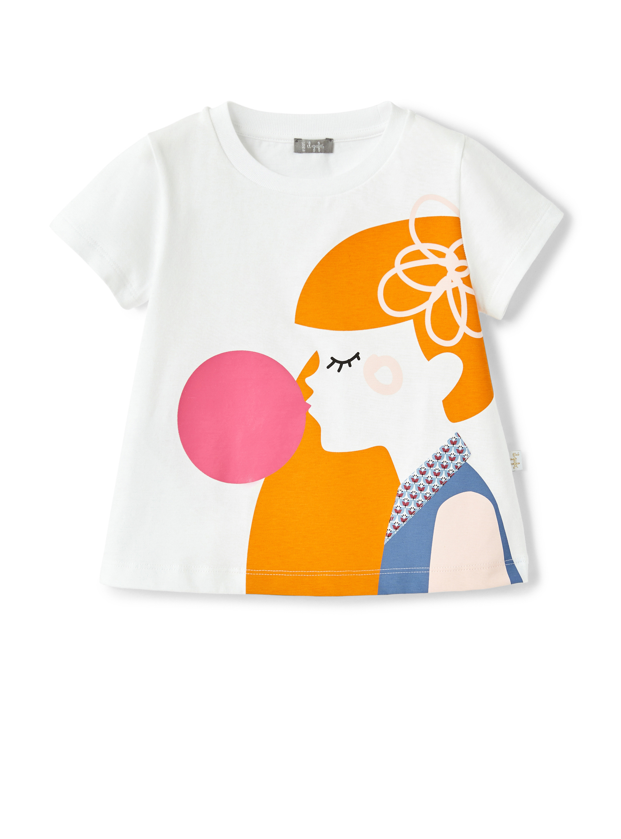 T-shirt with baby girl print - White | Il Gufo