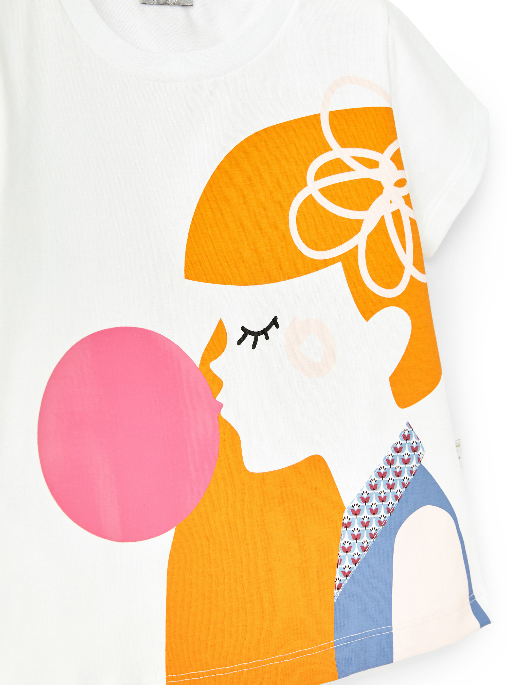 T-Shirt mit Mädchenmotiv - Weiss | Il Gufo