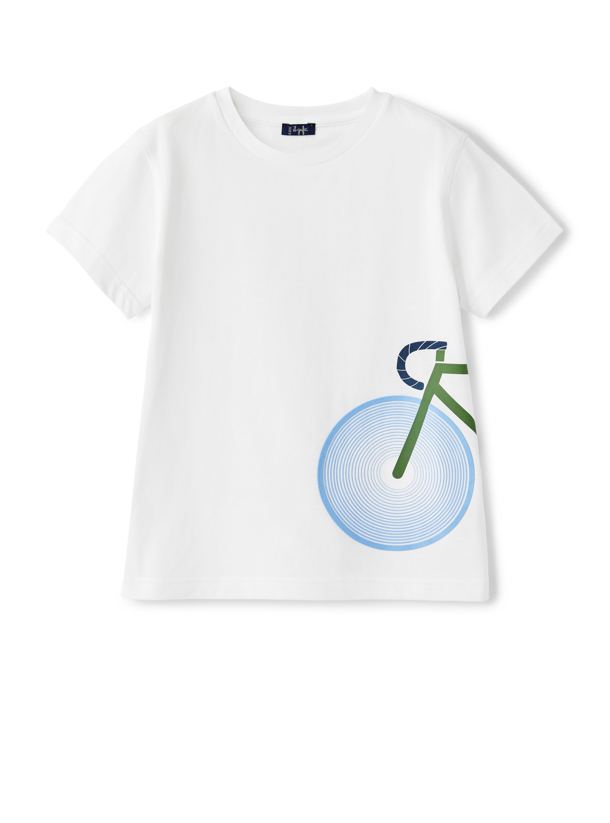 T-shirt with Bicycle print - White | Il Gufo