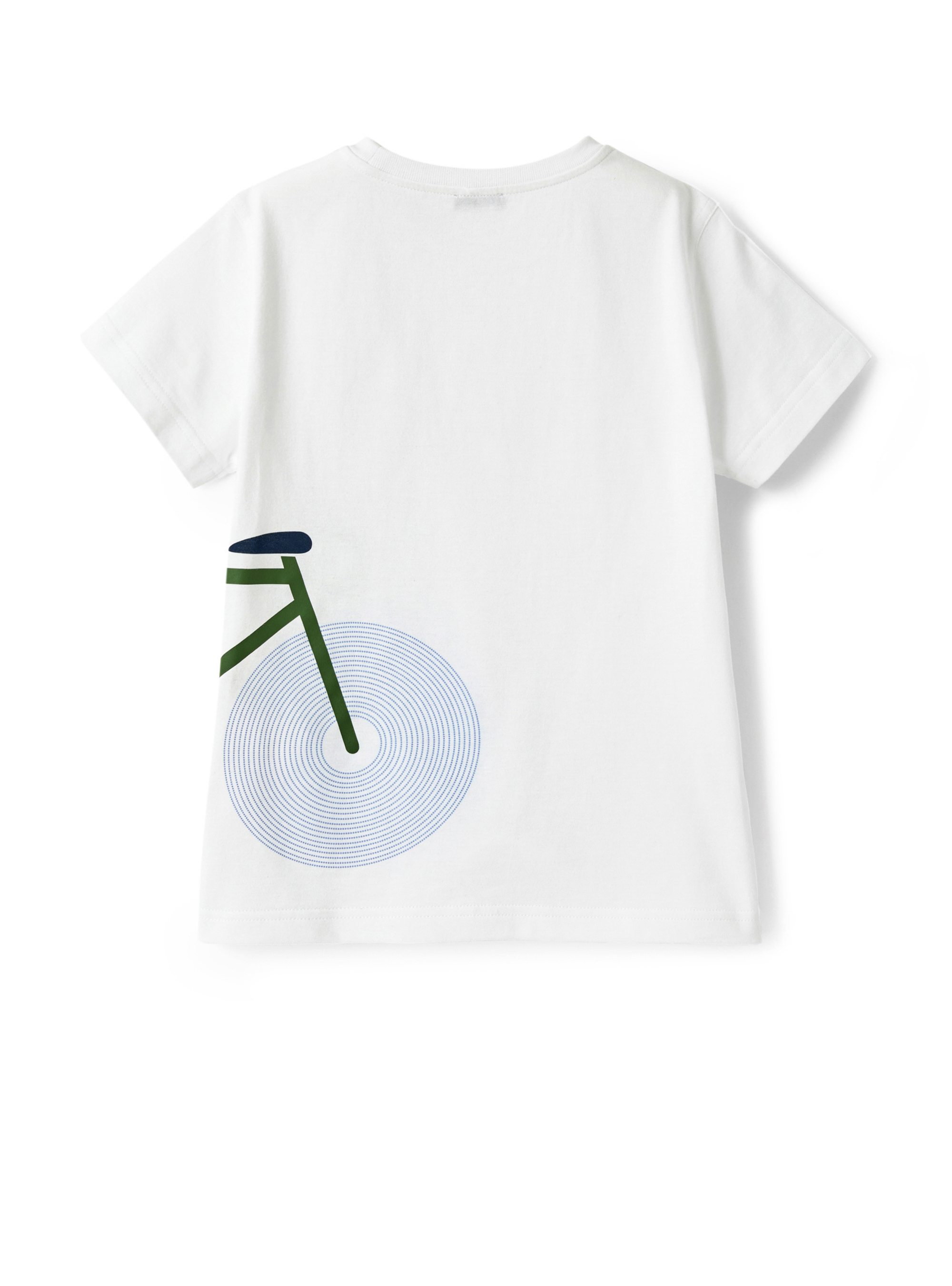 T-Shirt mit Fahrrad-Print - Weiss | Il Gufo