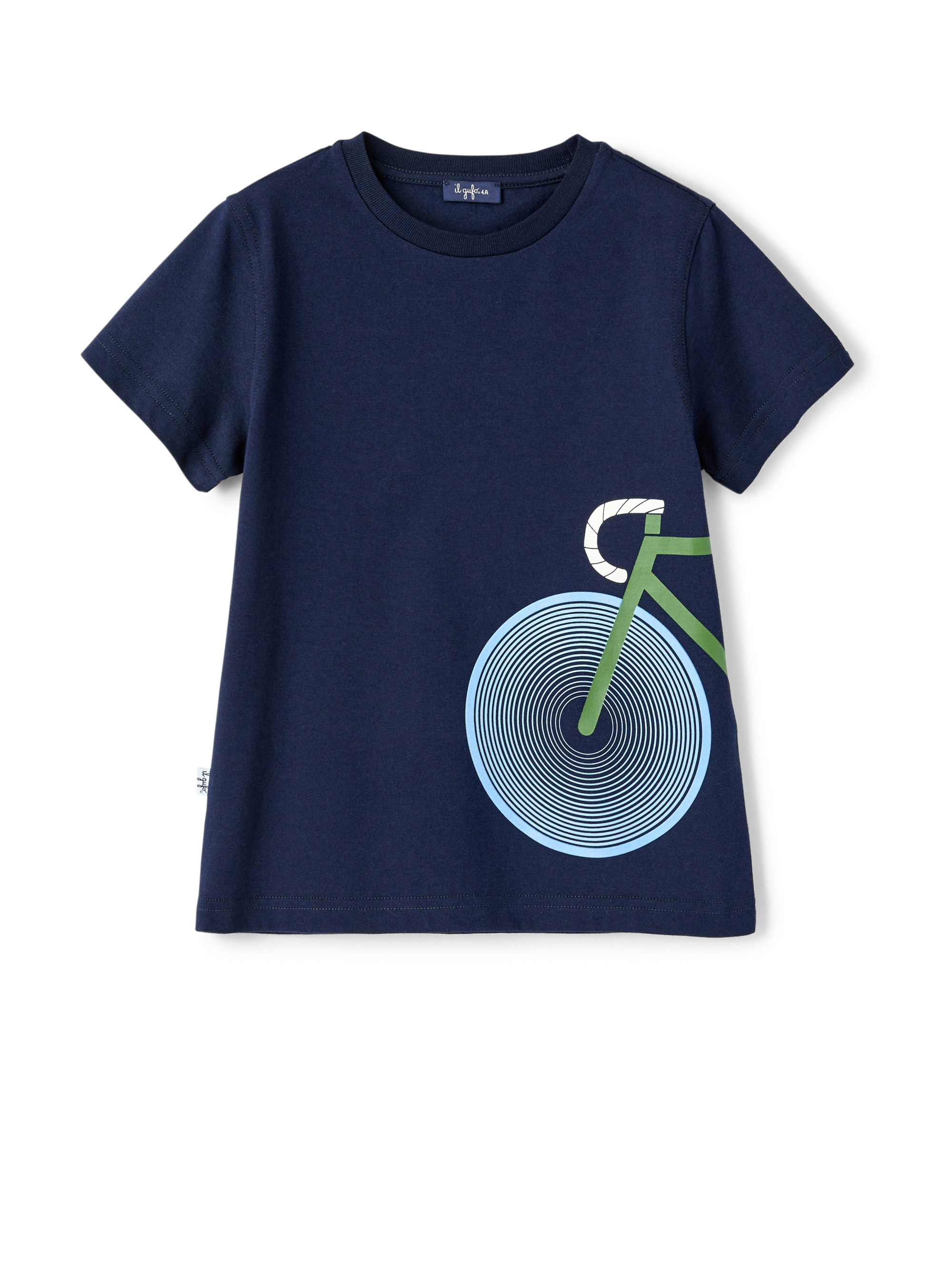 T-shirt con stampa Bicicletta - Blu | Il Gufo
