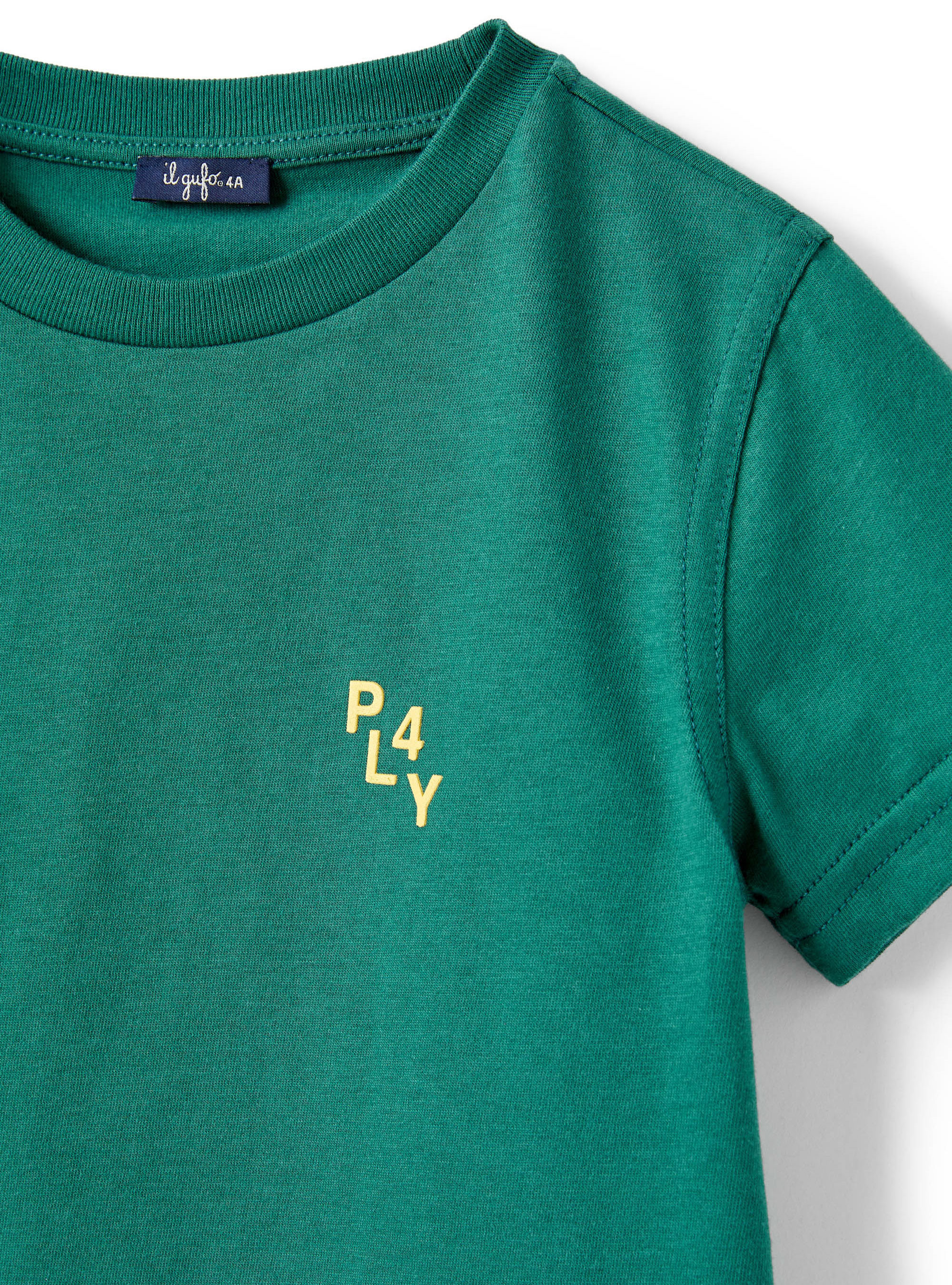 Green t-shirt with print on the back - Green | Il Gufo