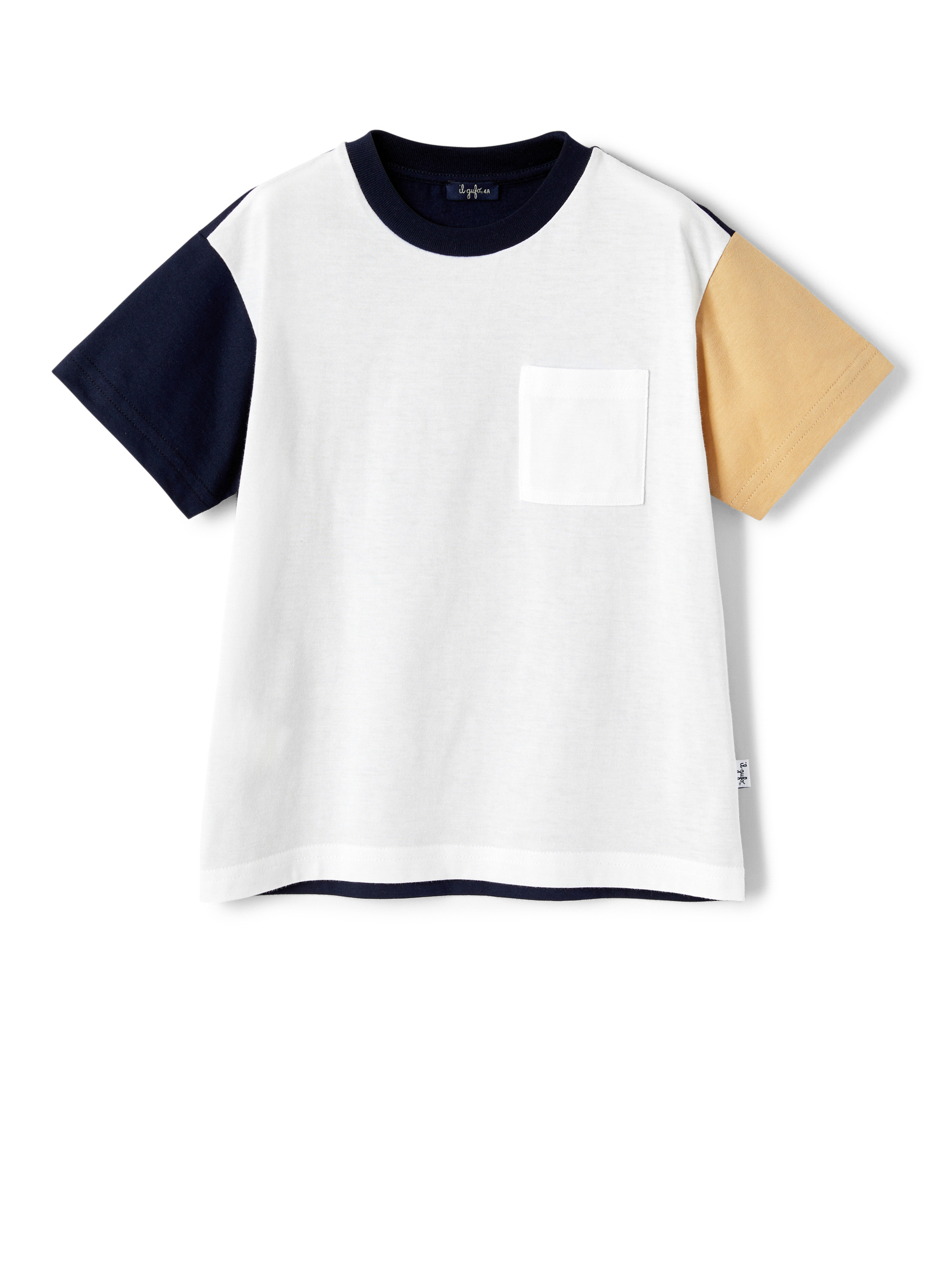 Cotton jersey colour-block t-shirt - White | Il Gufo
