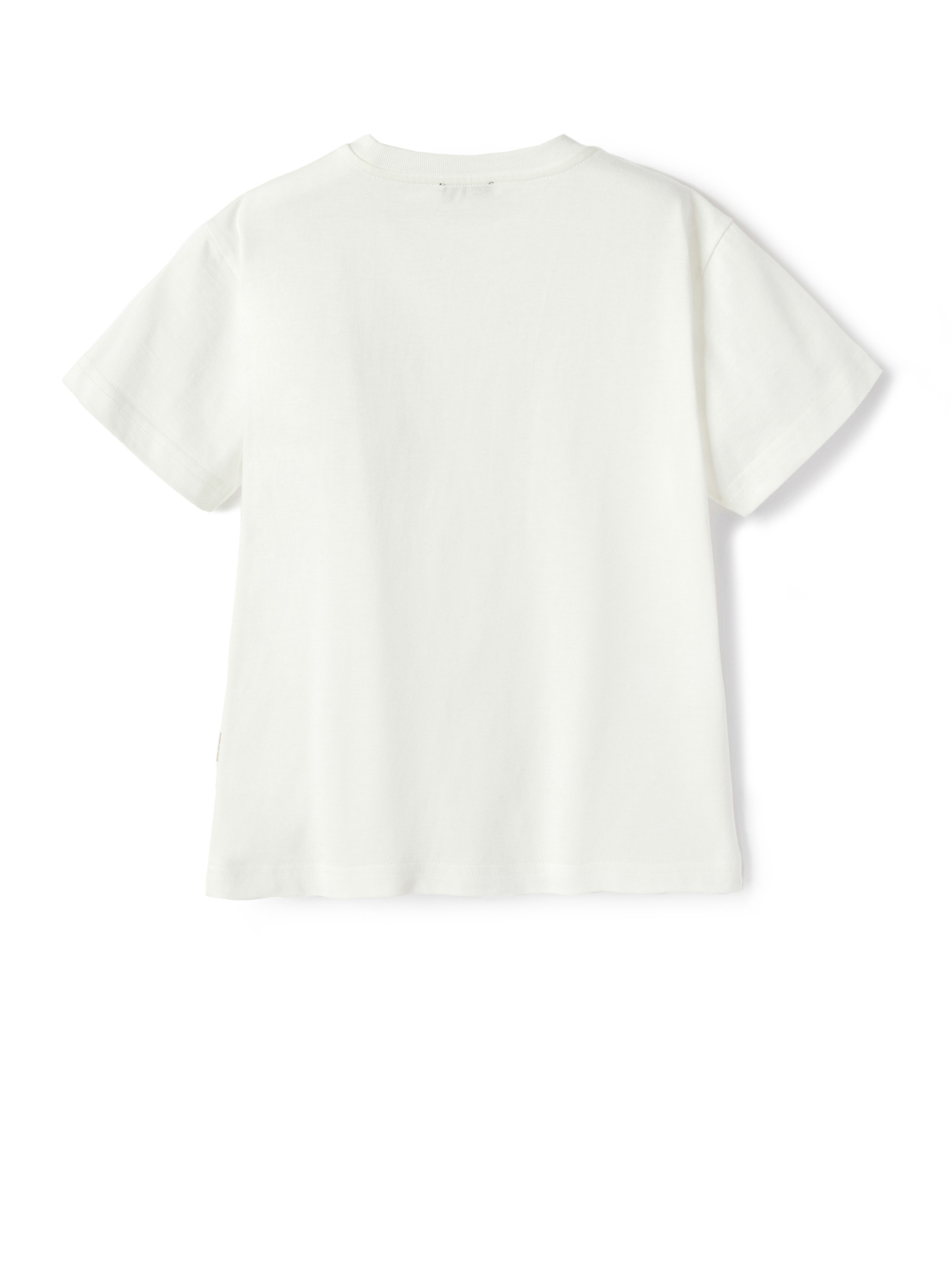 T-Shirt mit gemusterter Brusttasche - Weiss | Il Gufo