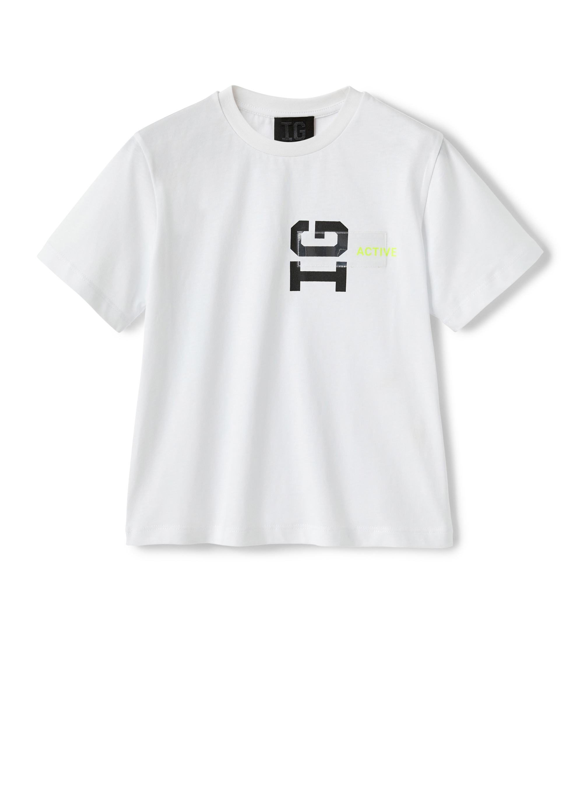 T-Shirt mit Logo und transparentem Einsatz - Weiss | Il Gufo