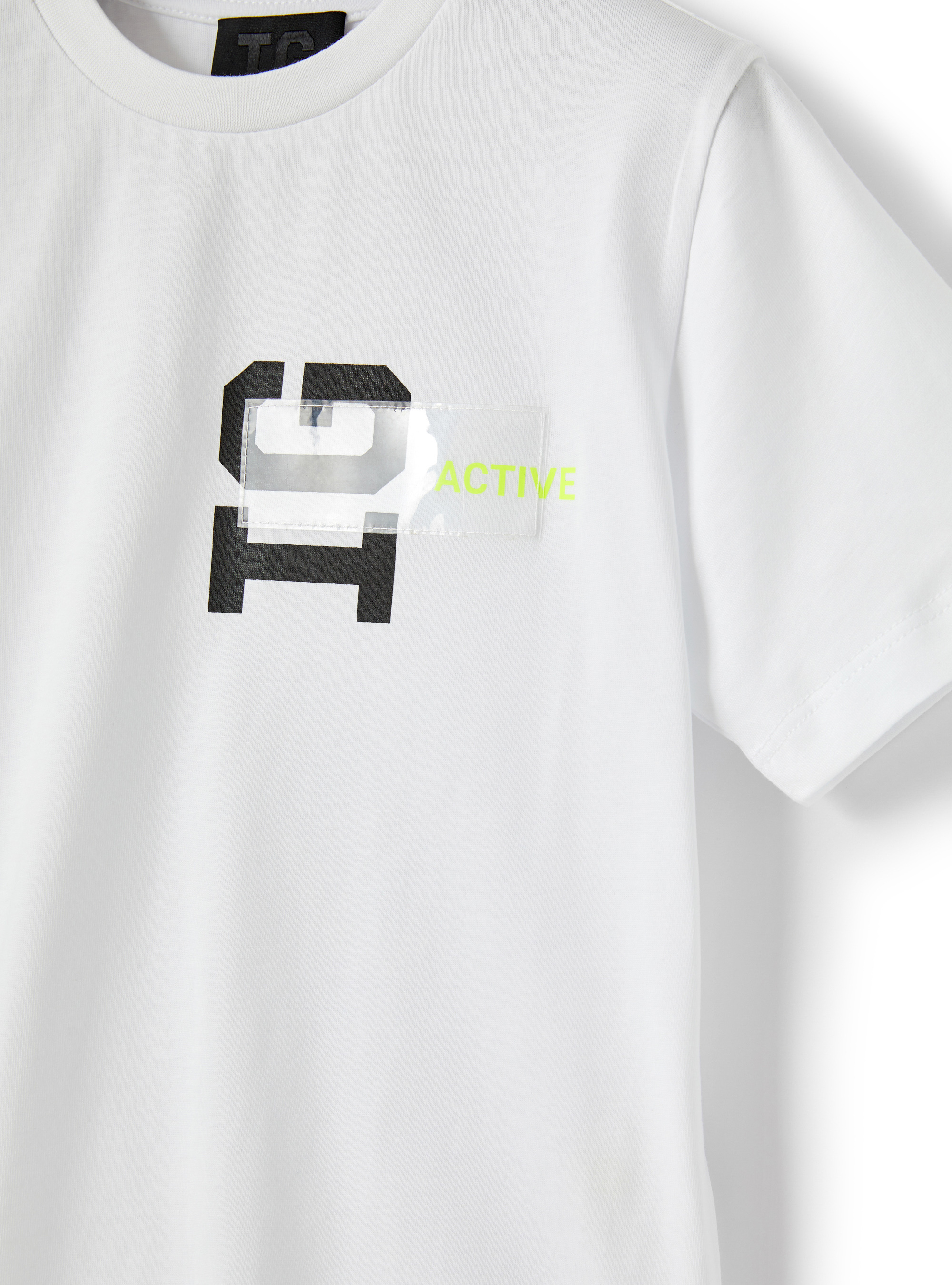 T-shirt with logo and transparent insert - White | Il Gufo