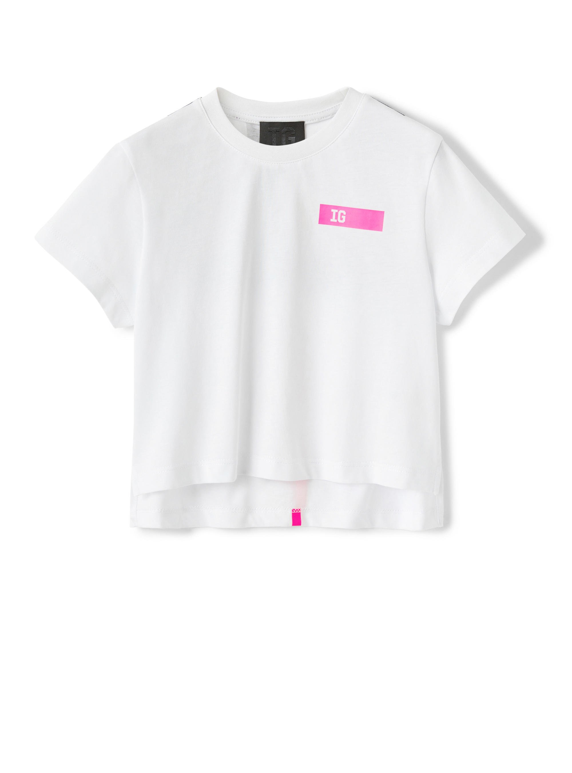 Boxy T-shirt with logo and taping - White | Il Gufo