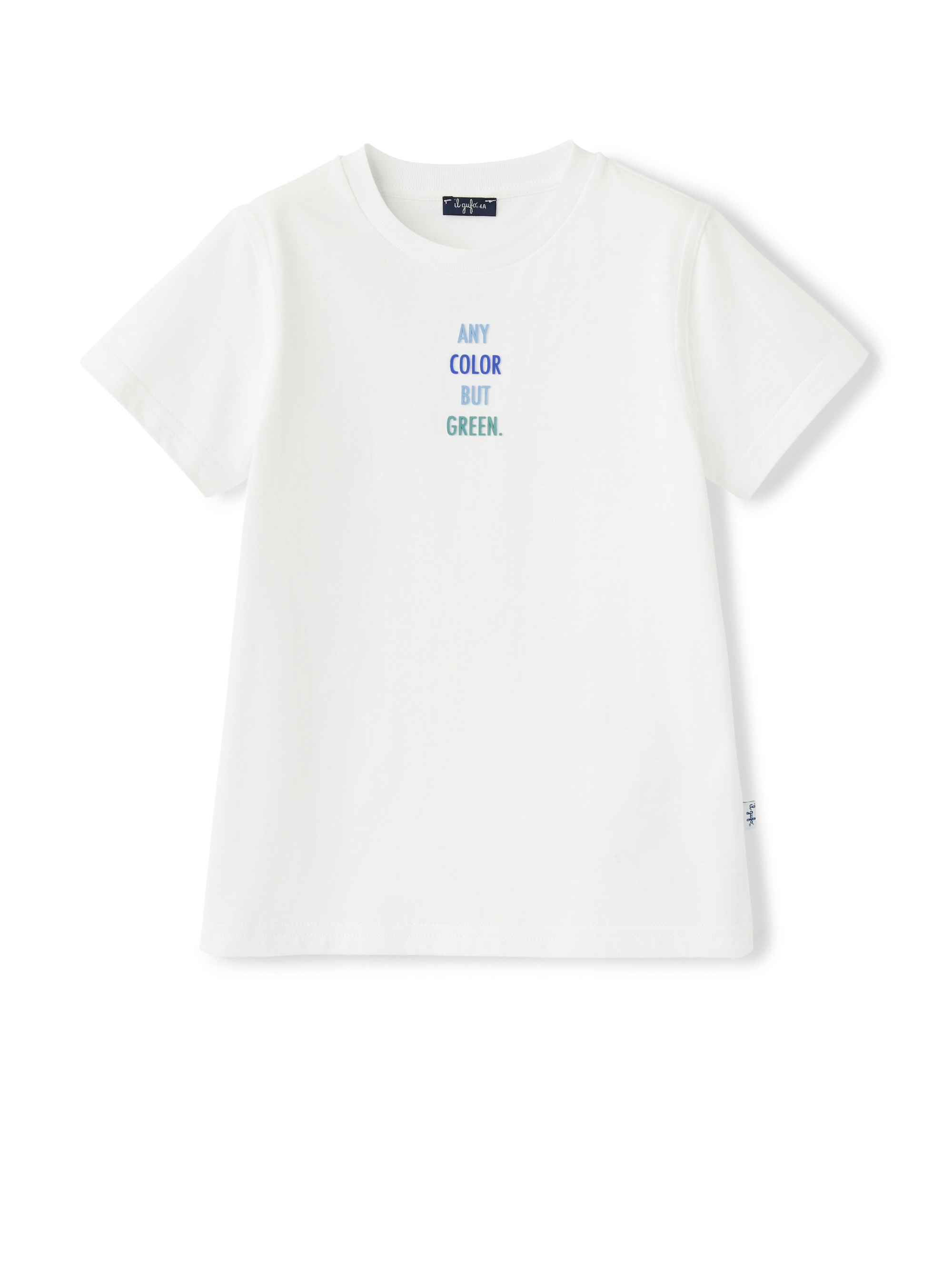 T-Shirt mit mehrfarbigem Schriftzug - Weiss | Il Gufo