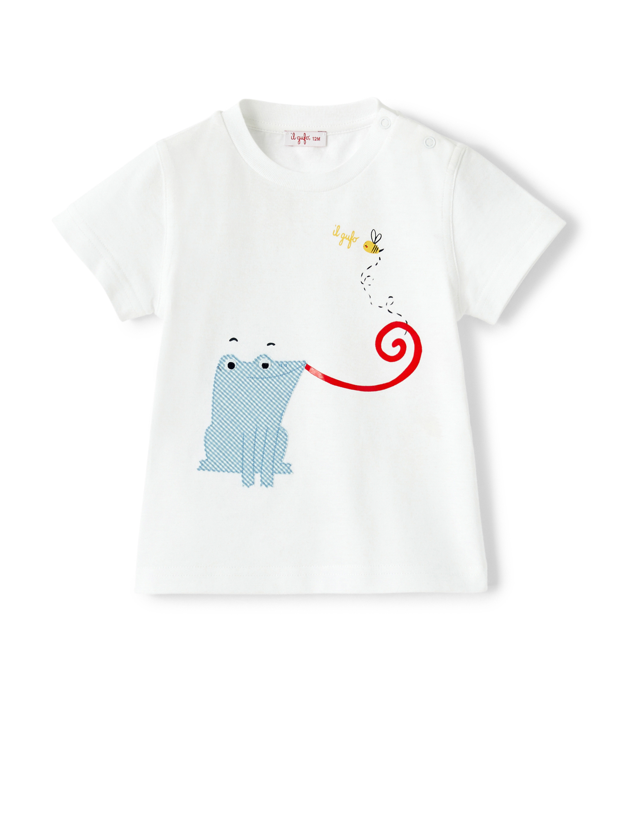 T-shirt with micro Vichy frog - T-shirts - Il Gufo