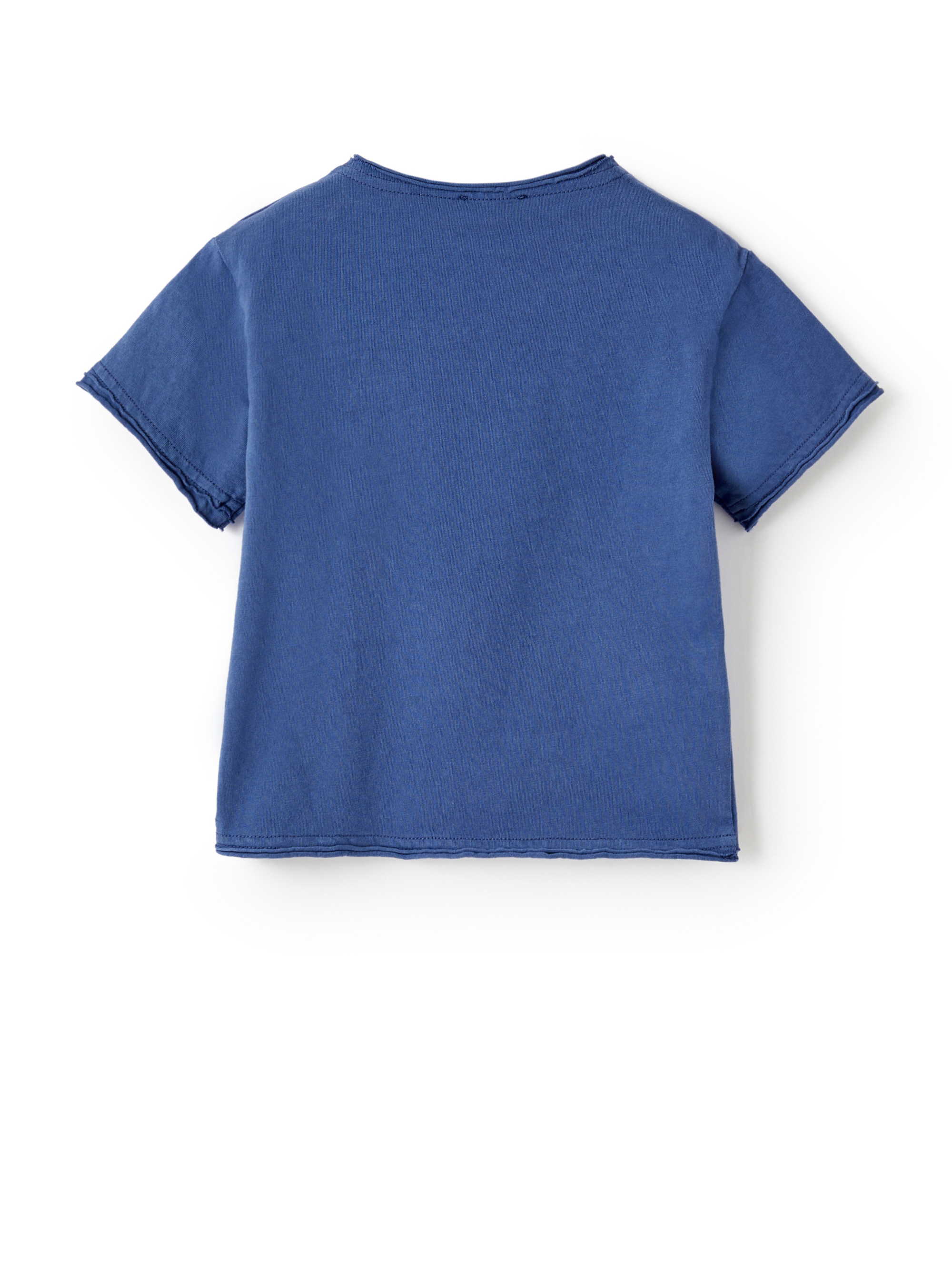 T-shirt en jersey bio avec poche - Bleu | Il Gufo