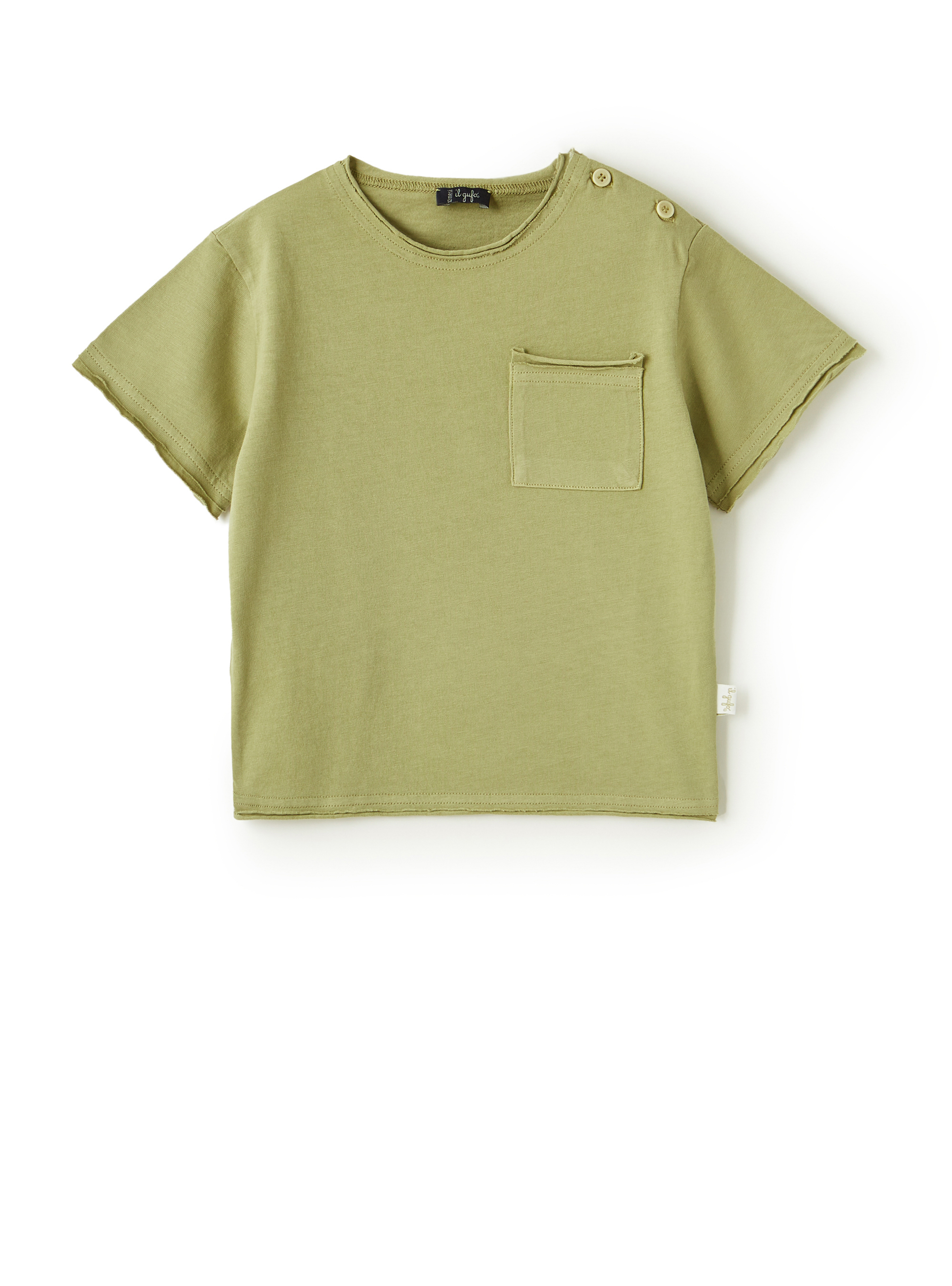 Organic jersey T-shirt with pocket - T-shirts - Il Gufo