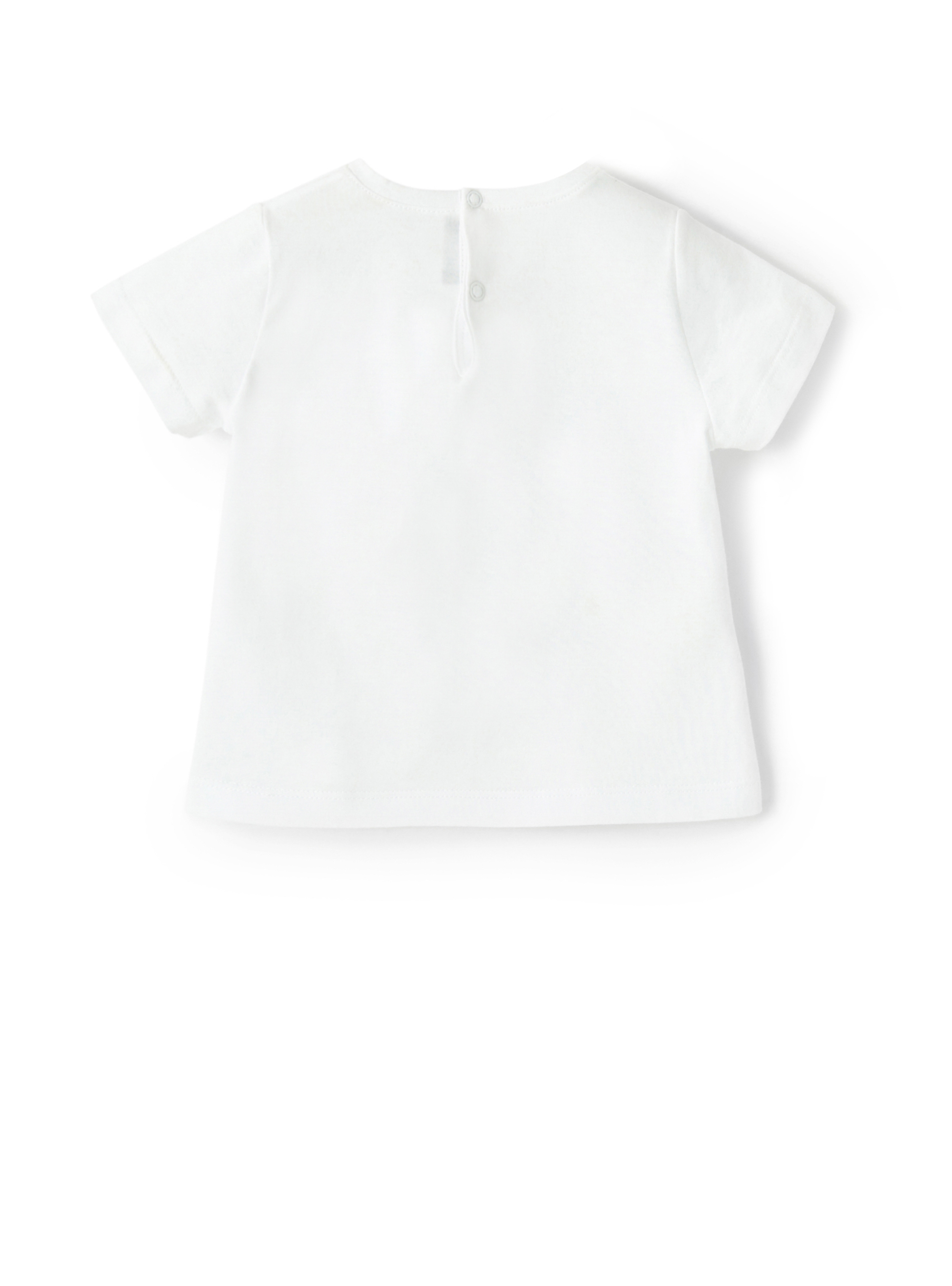 Jersey flared t-shirt with little girl - White | Il Gufo