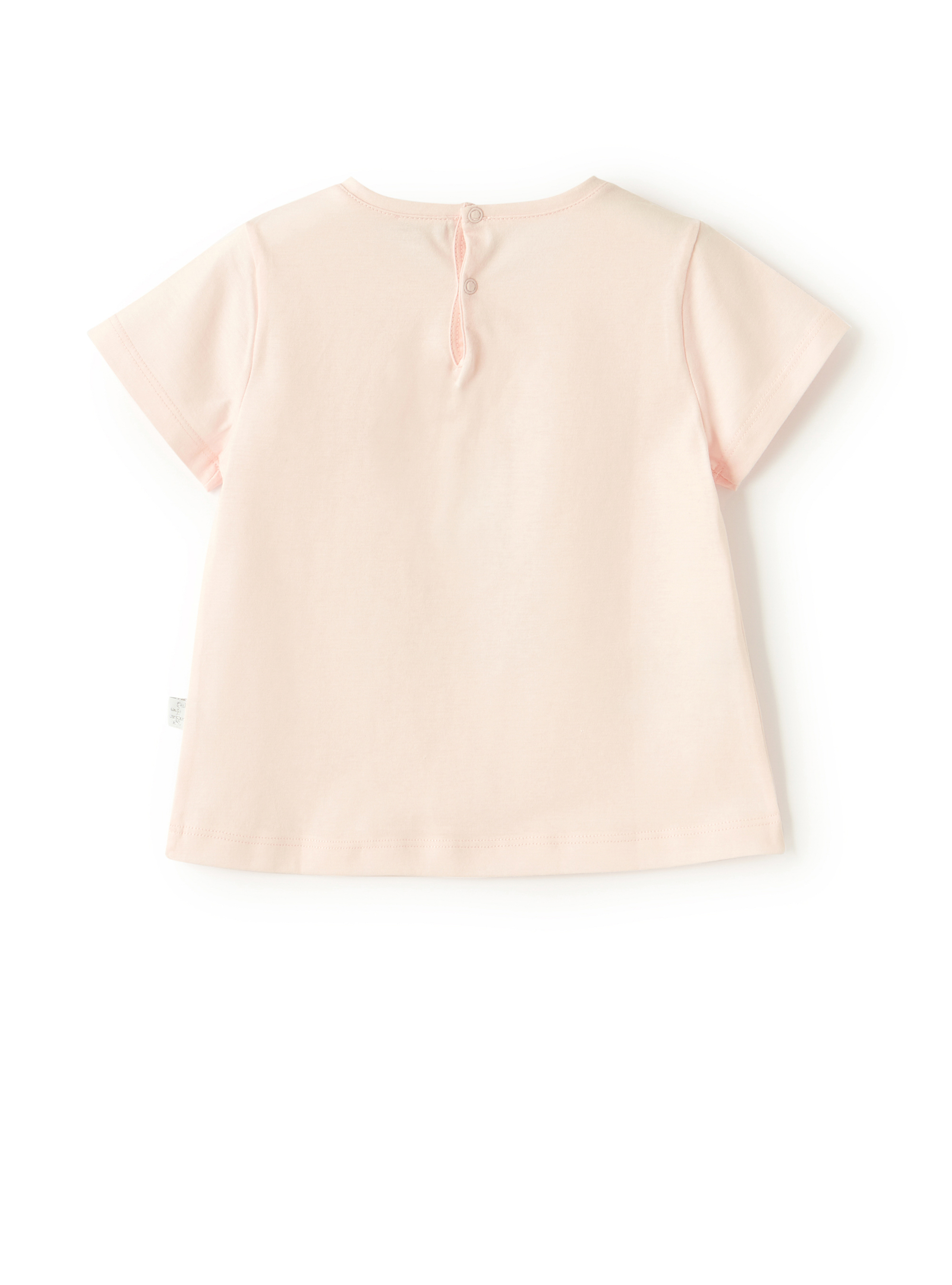 T-Shirt in rosafarbenem Jersey mit Mädchen - Rose | Il Gufo