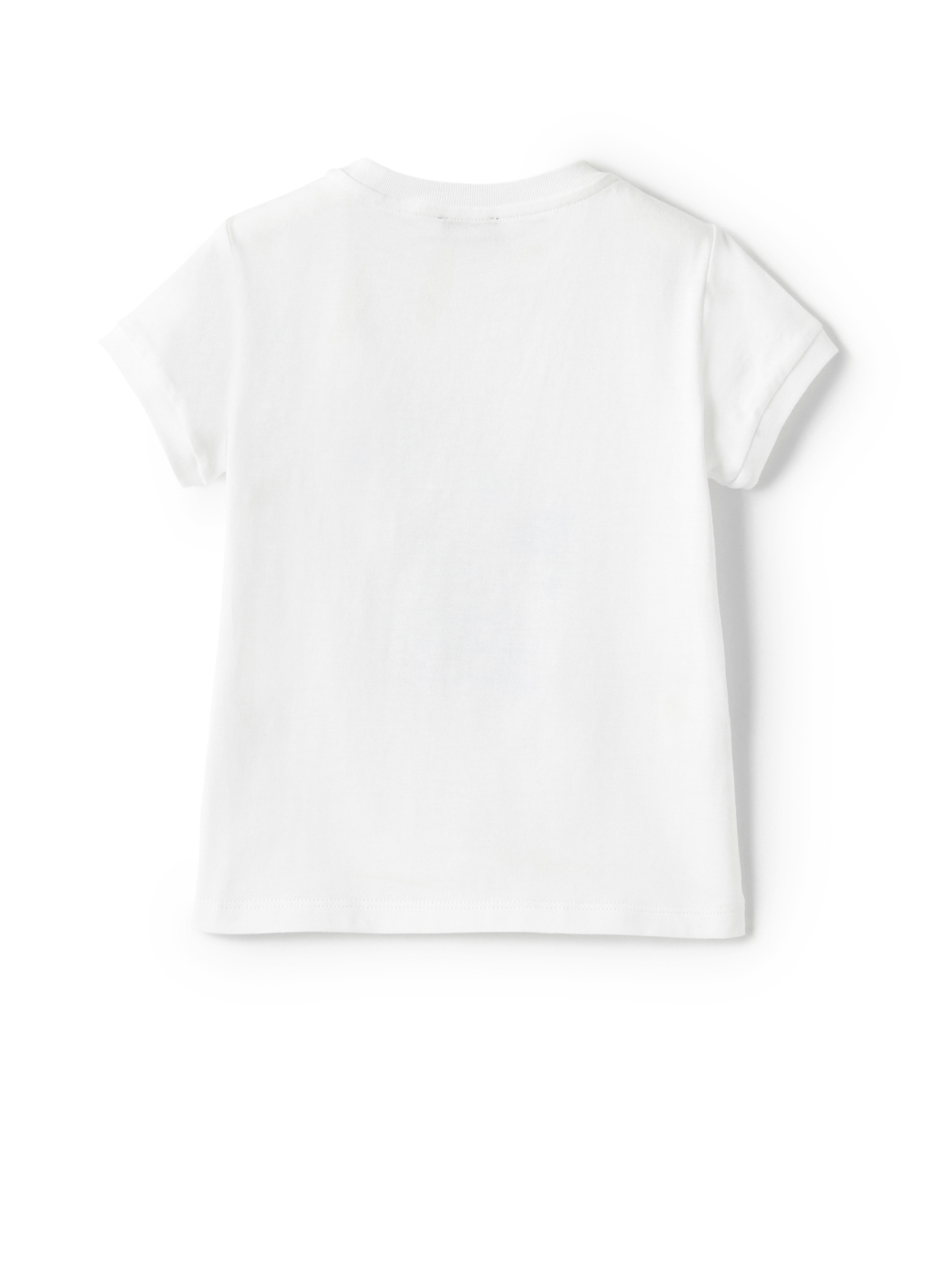 T-shirt en jersey rayé avec petite fille - Blanc | Il Gufo