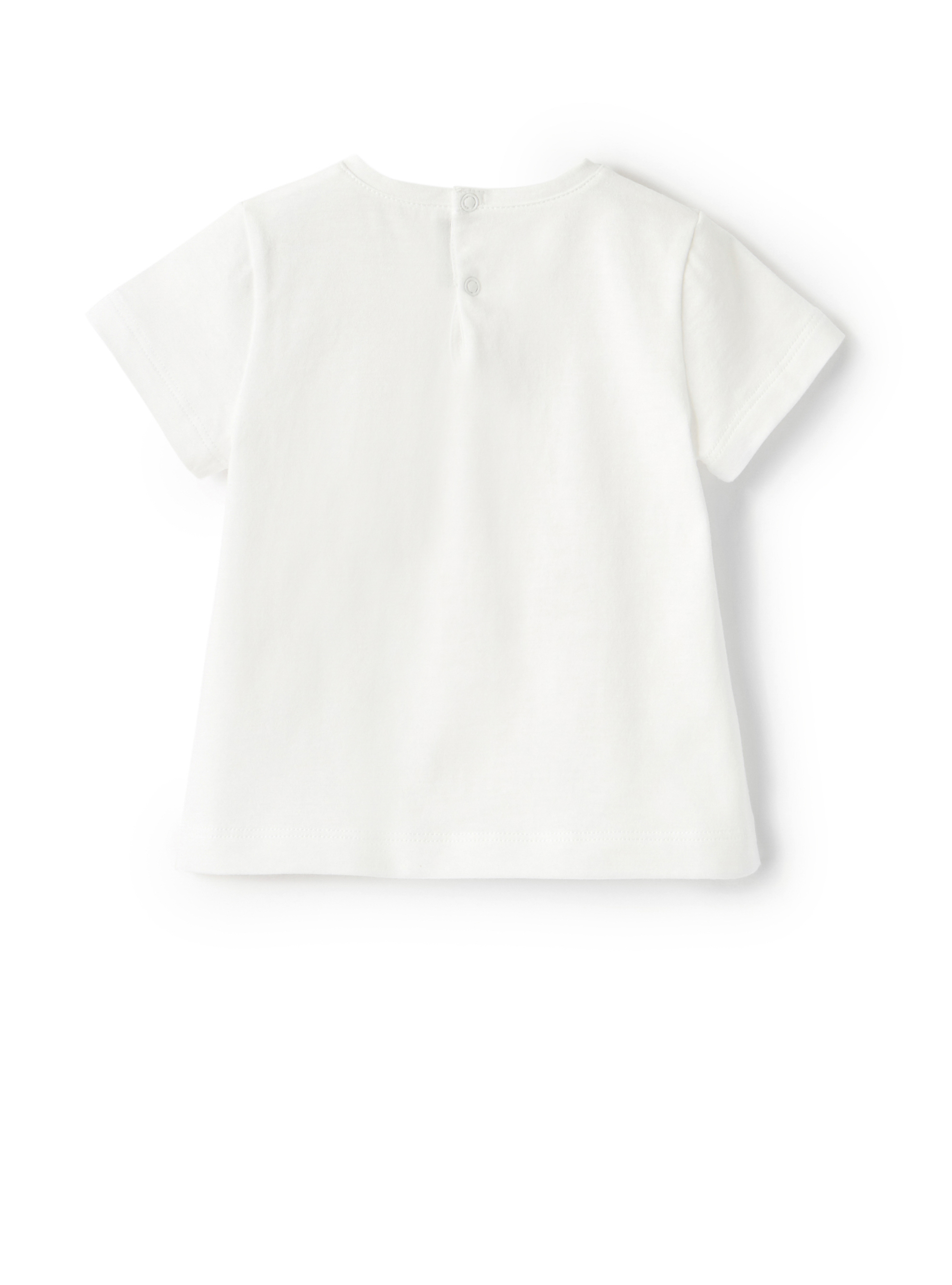 T-shirt svasata con stampa bambina - Bianco | Il Gufo