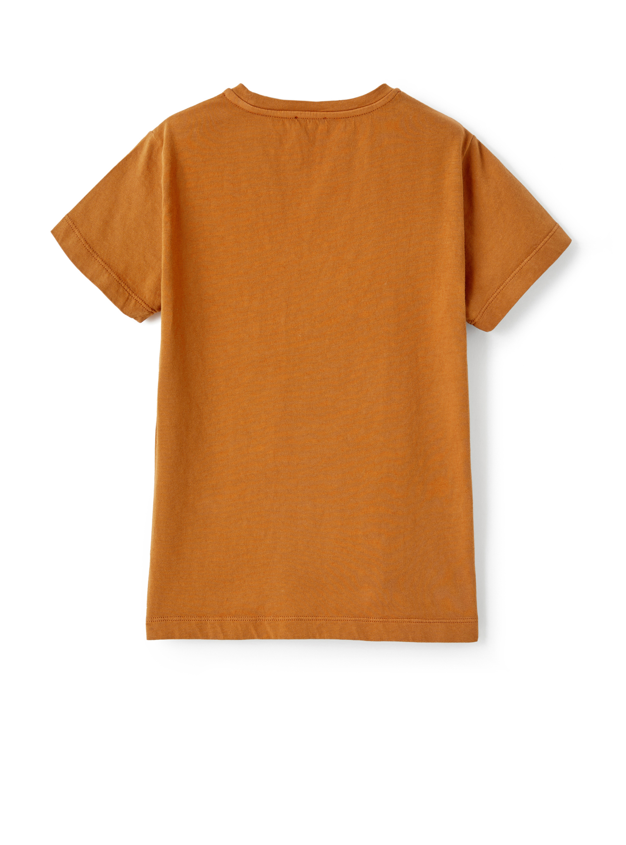 Organic cotton T-shirt with print - Orange | Il Gufo