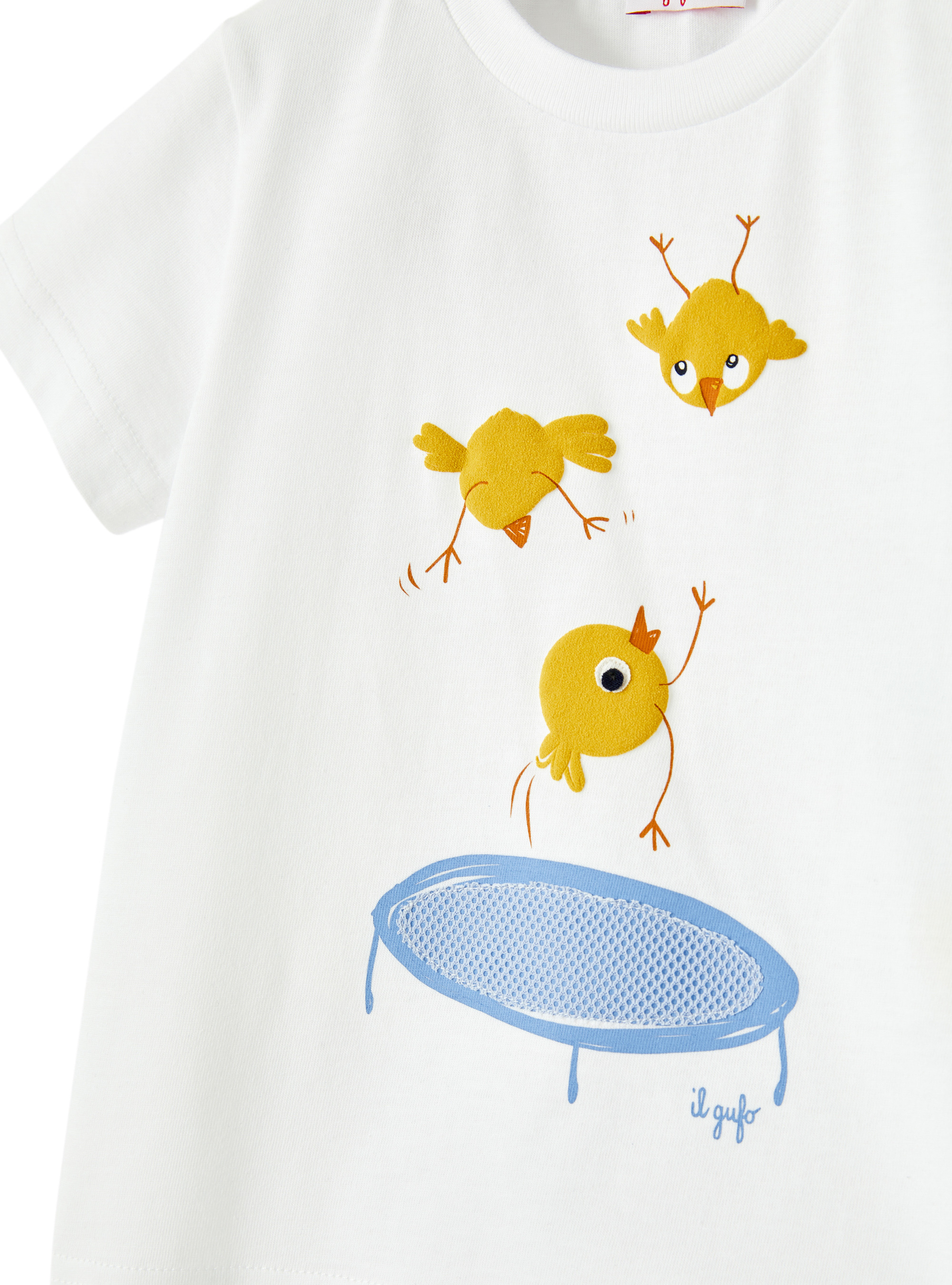 Jersey t-shirt with chicks - White | Il Gufo