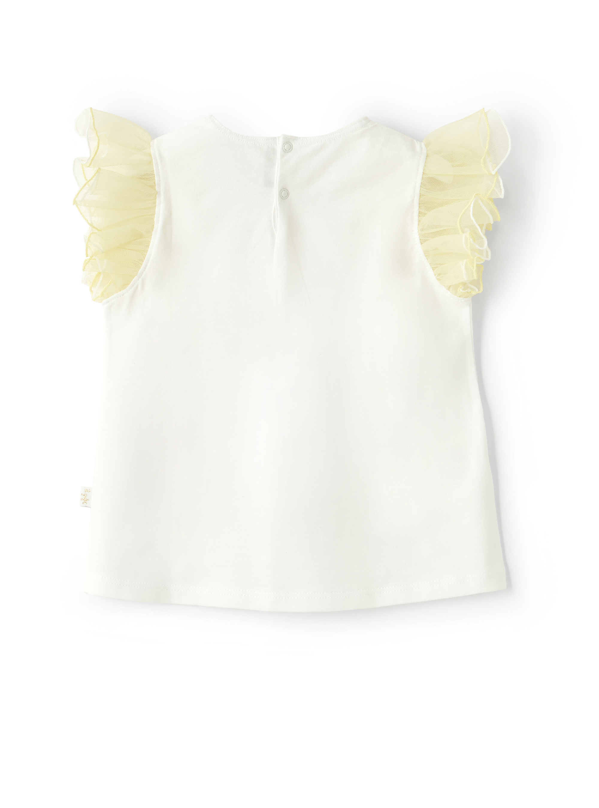 T-shirt with tulle sleeves - White | Il Gufo