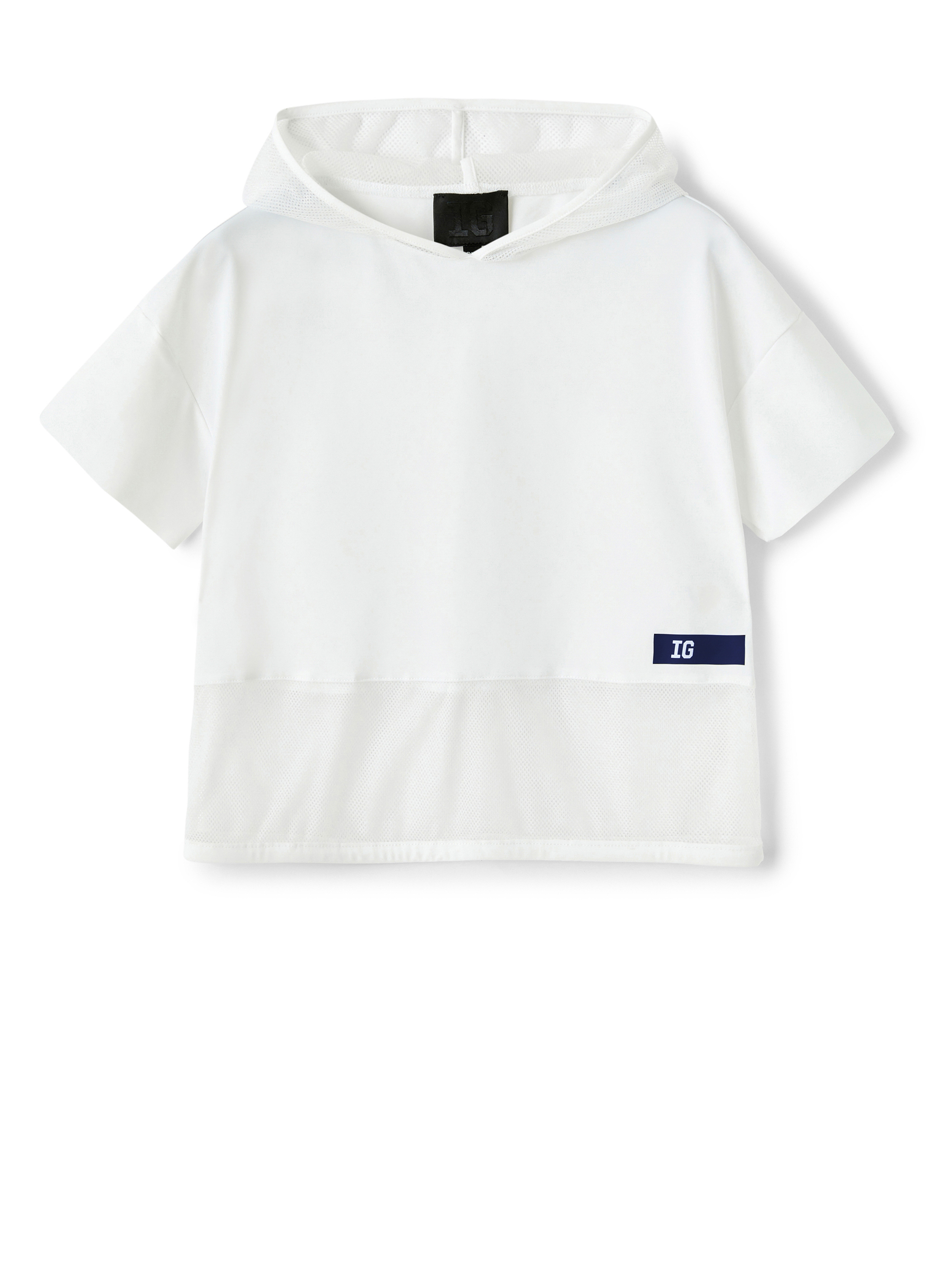 White t-shirt with hood - White | Il Gufo