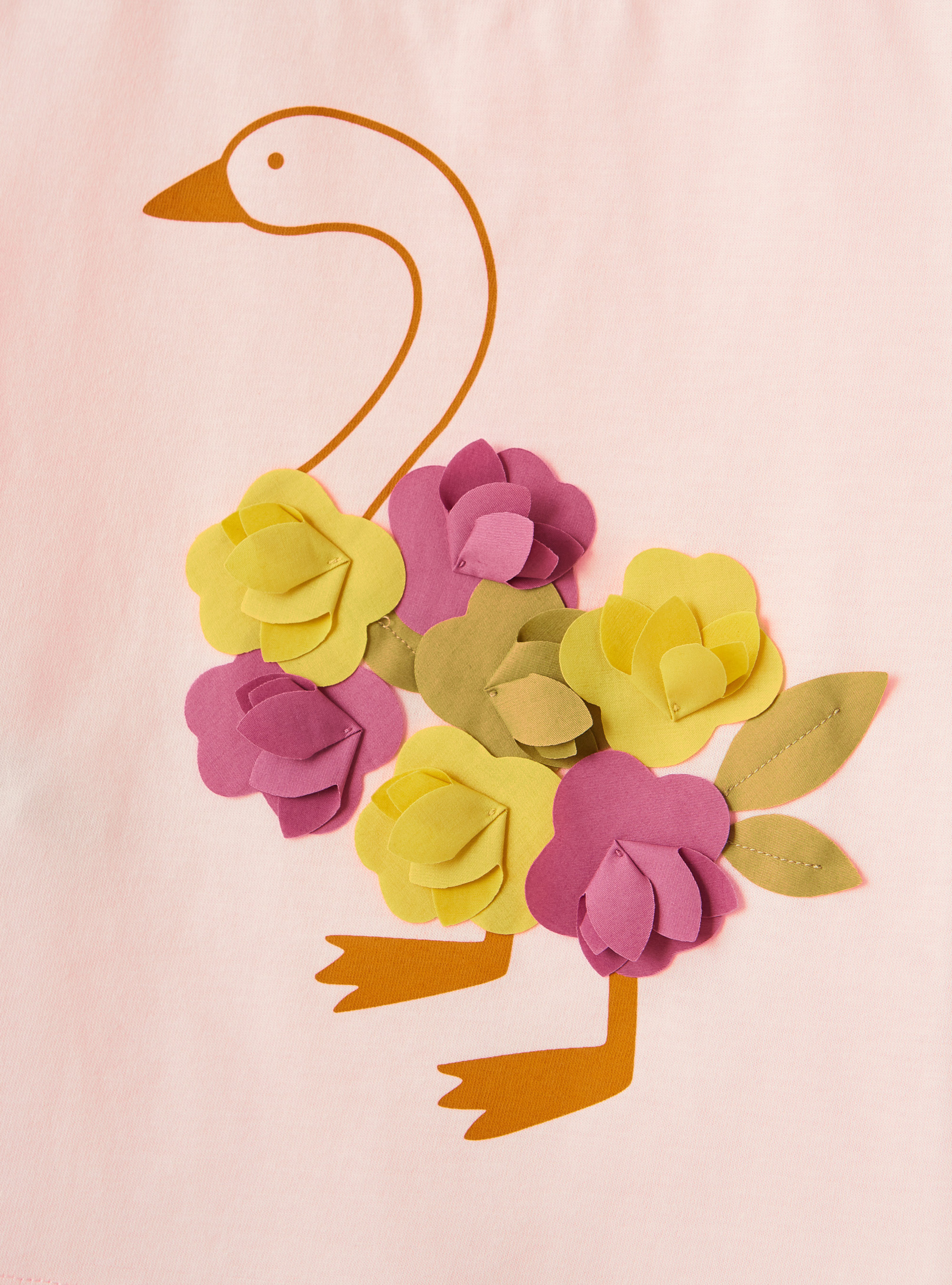 Rosa T-Shirt mit aufgedruckter Gans - Rose | Il Gufo