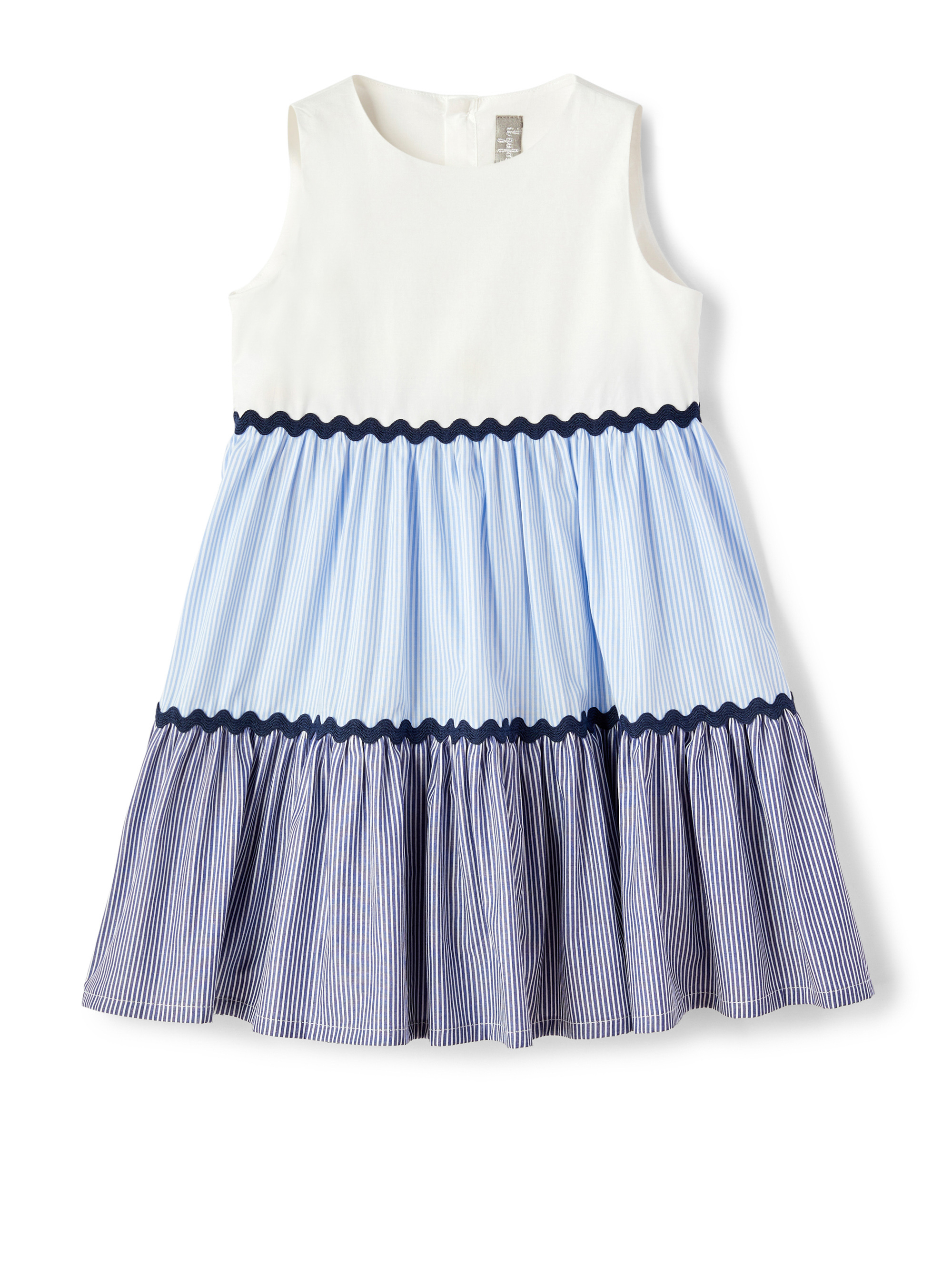 Sleeveless dress with striped flounces - Dresses - Il Gufo