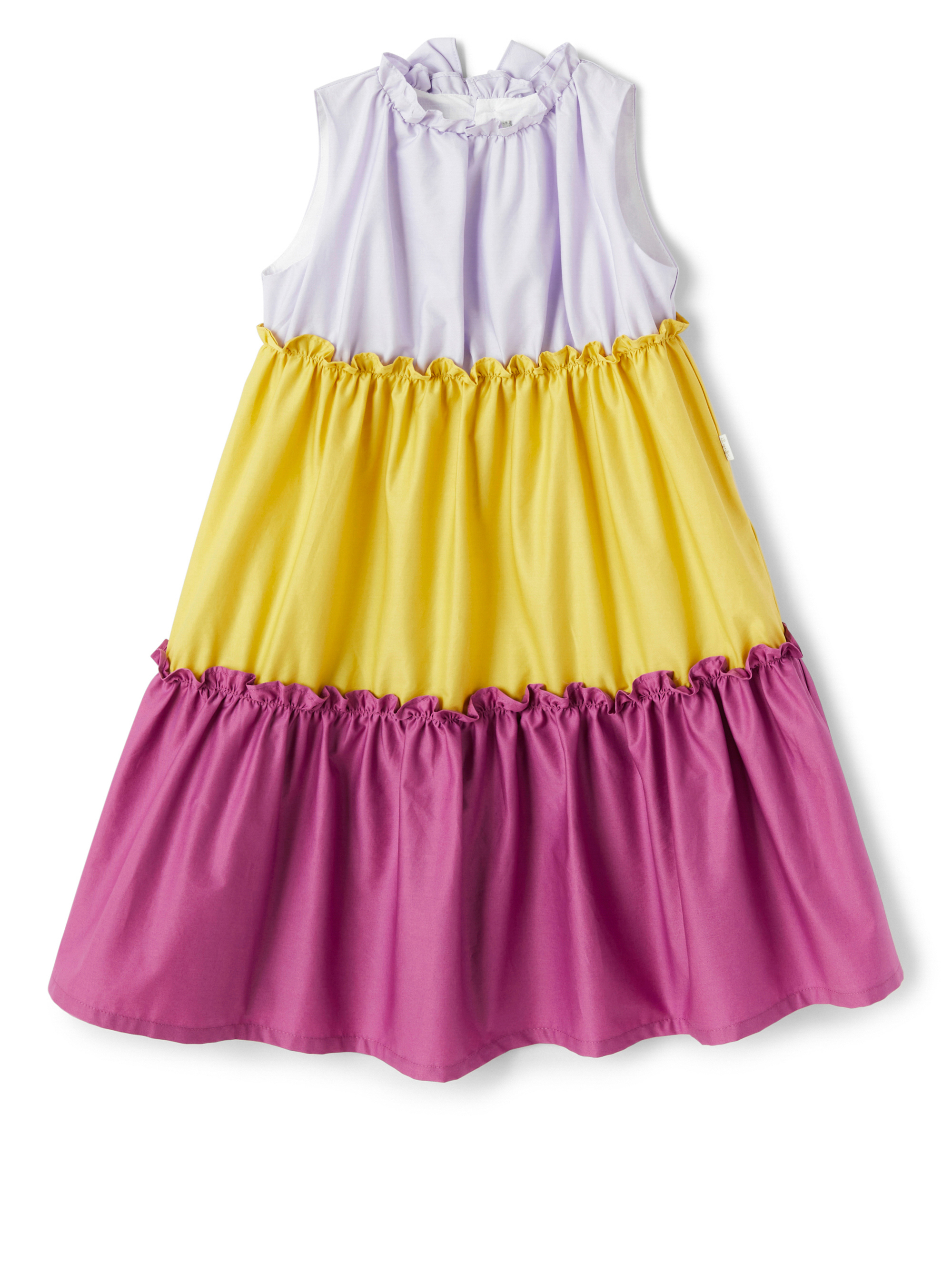 Multicolor flounced dress - Lilac | Il Gufo