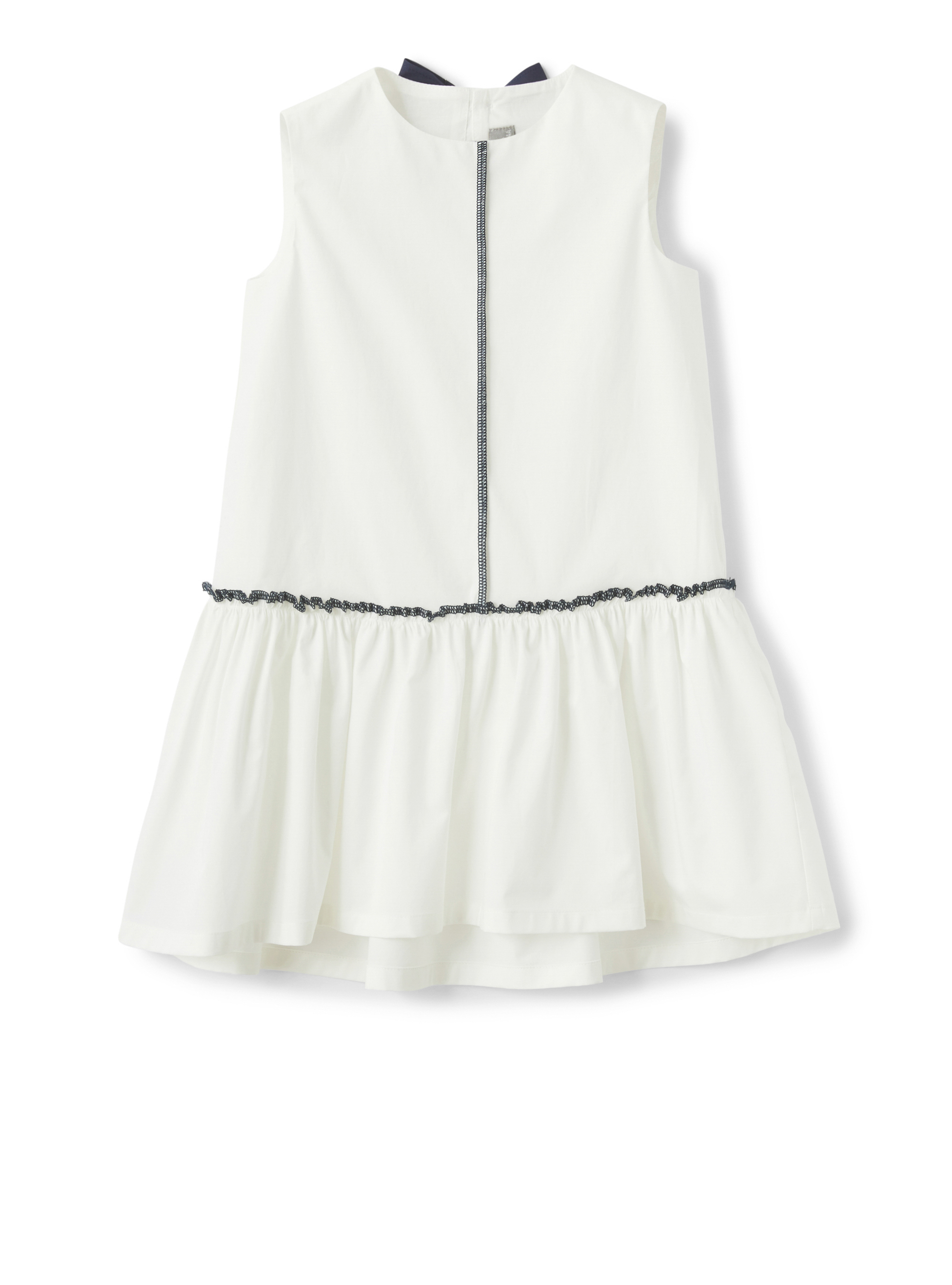 Stretch poplin sleeveless dress - White | Il Gufo