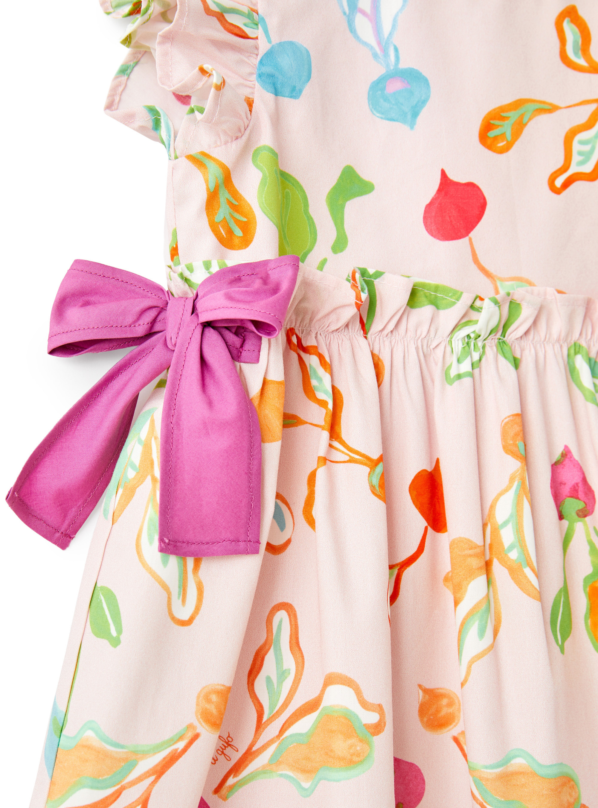 Dress with radish print - Pink | Il Gufo