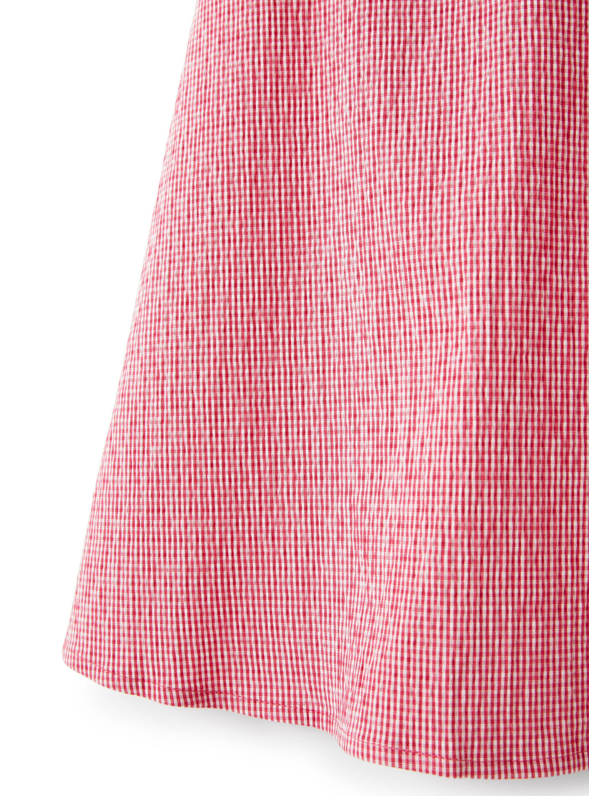 Rotes Mikro-Vichy-Kleid mit Rüschen - Rot | Il Gufo