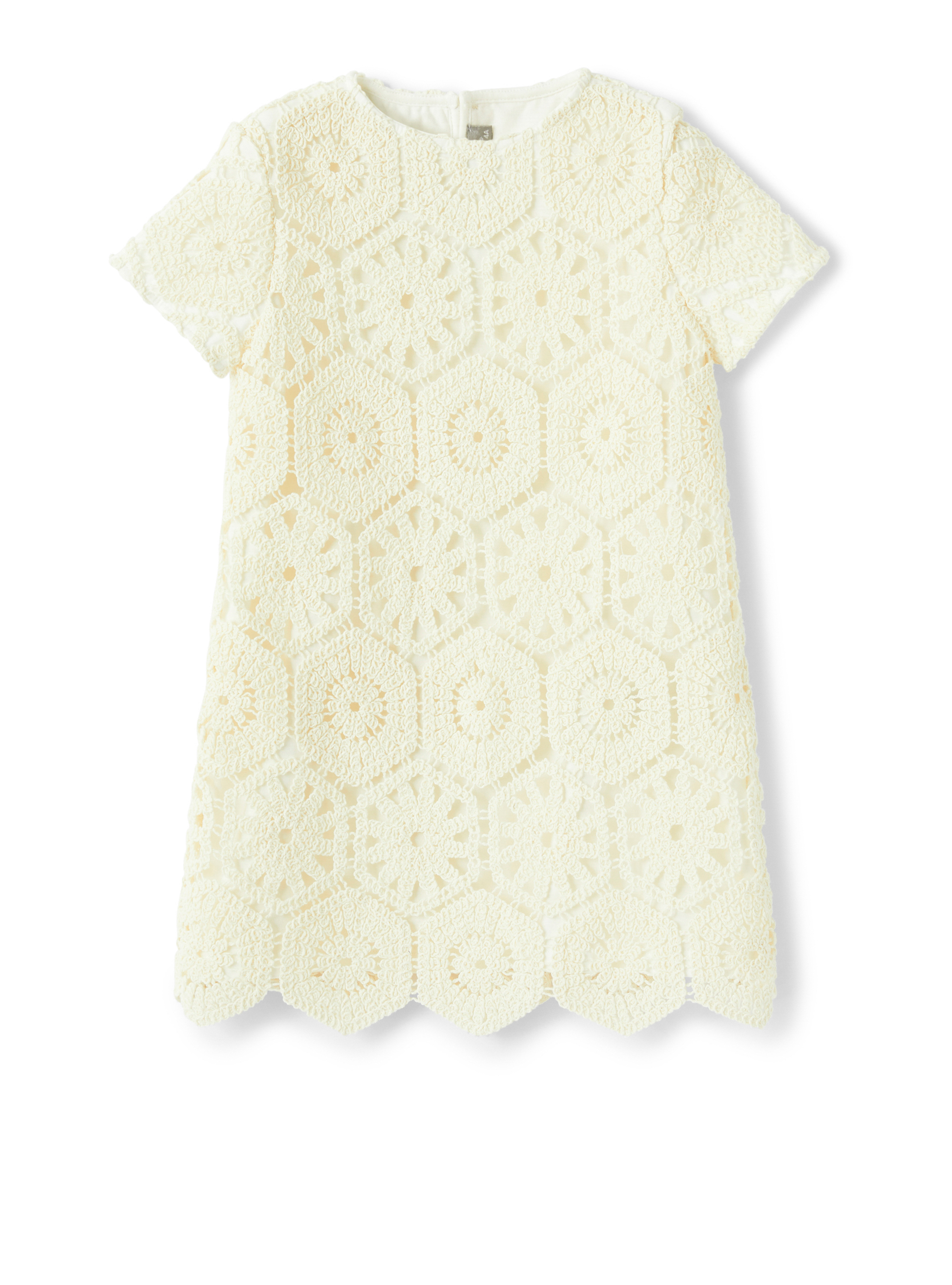 Robe blanche en coton crochet - Blanc | Il Gufo