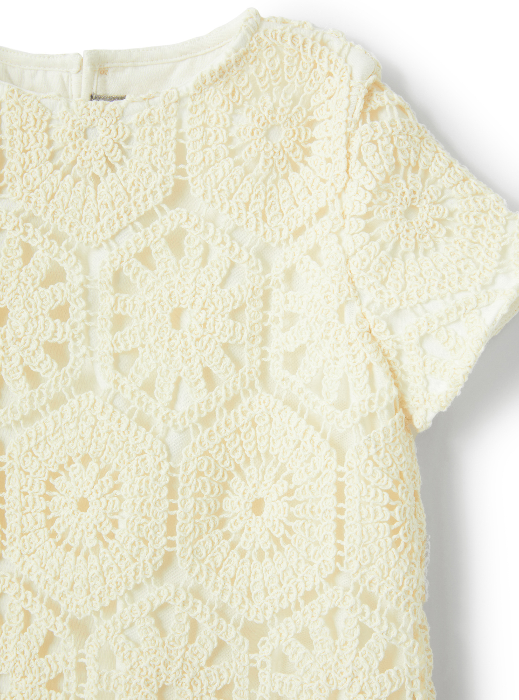 Abito bianco in cotone crochet - Bianco | Il Gufo