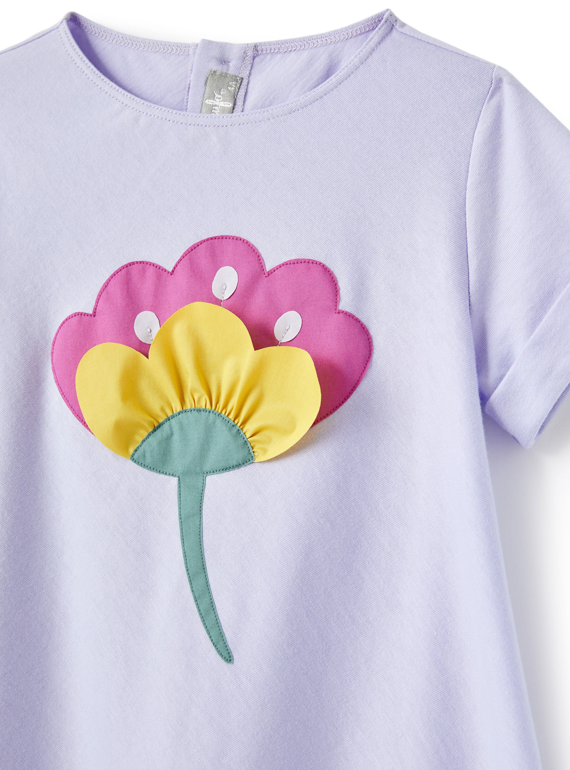 Robe en jersey lilas avec fleur - Lilas | Il Gufo
