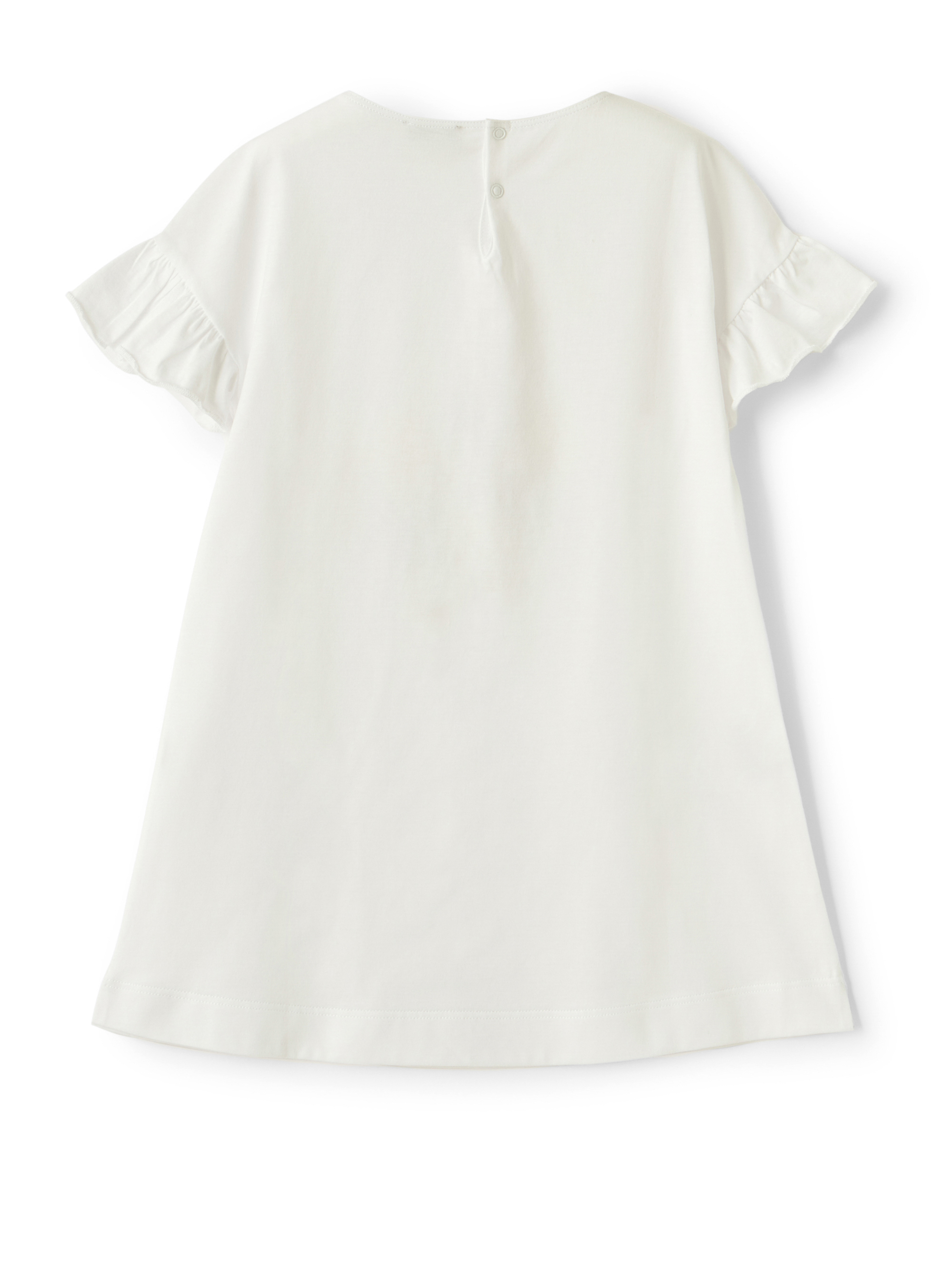 Robe blanche avec imprimé et application - Blanc | Il Gufo