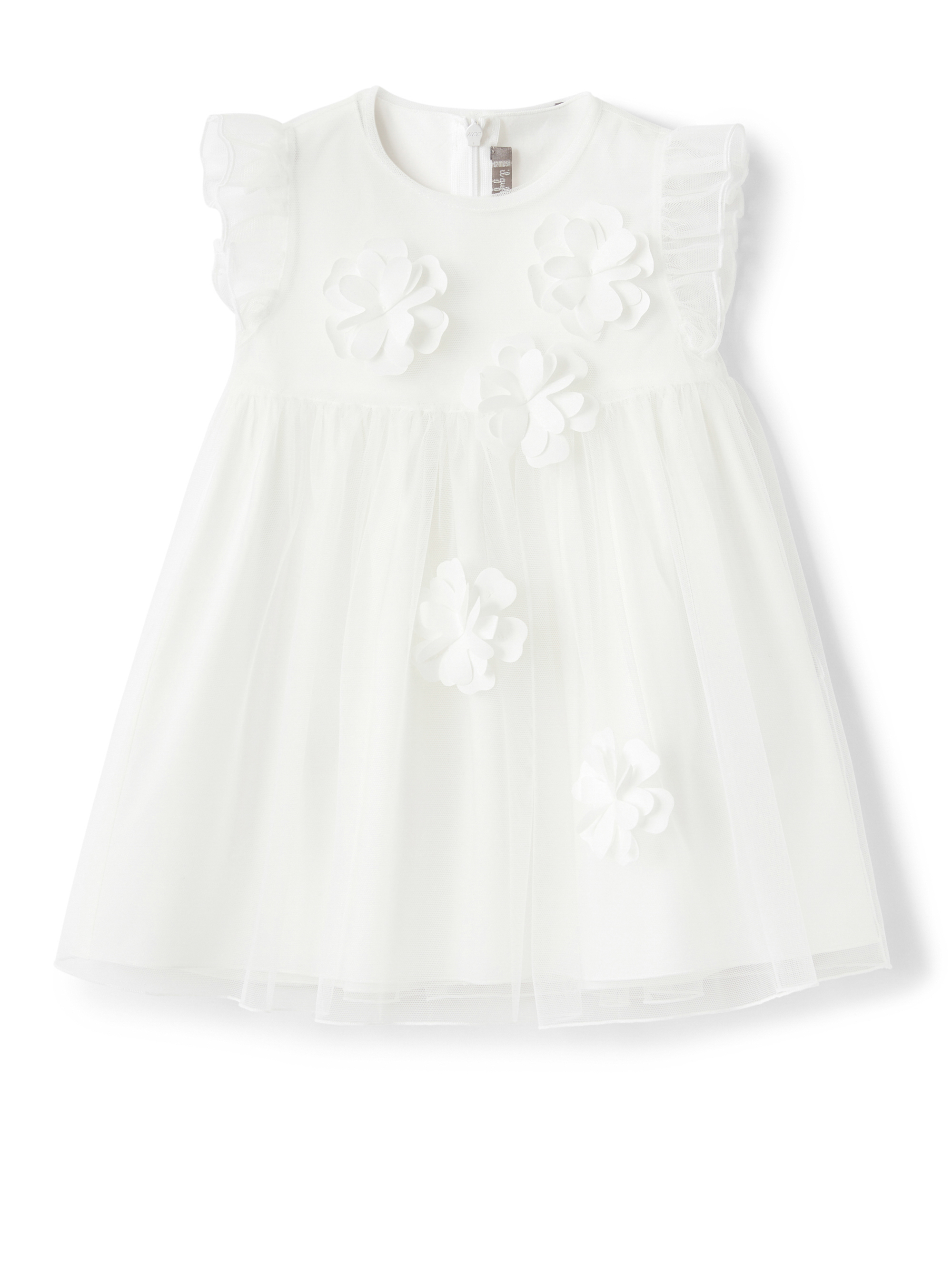 White tulle dress with flowers - White | Il Gufo