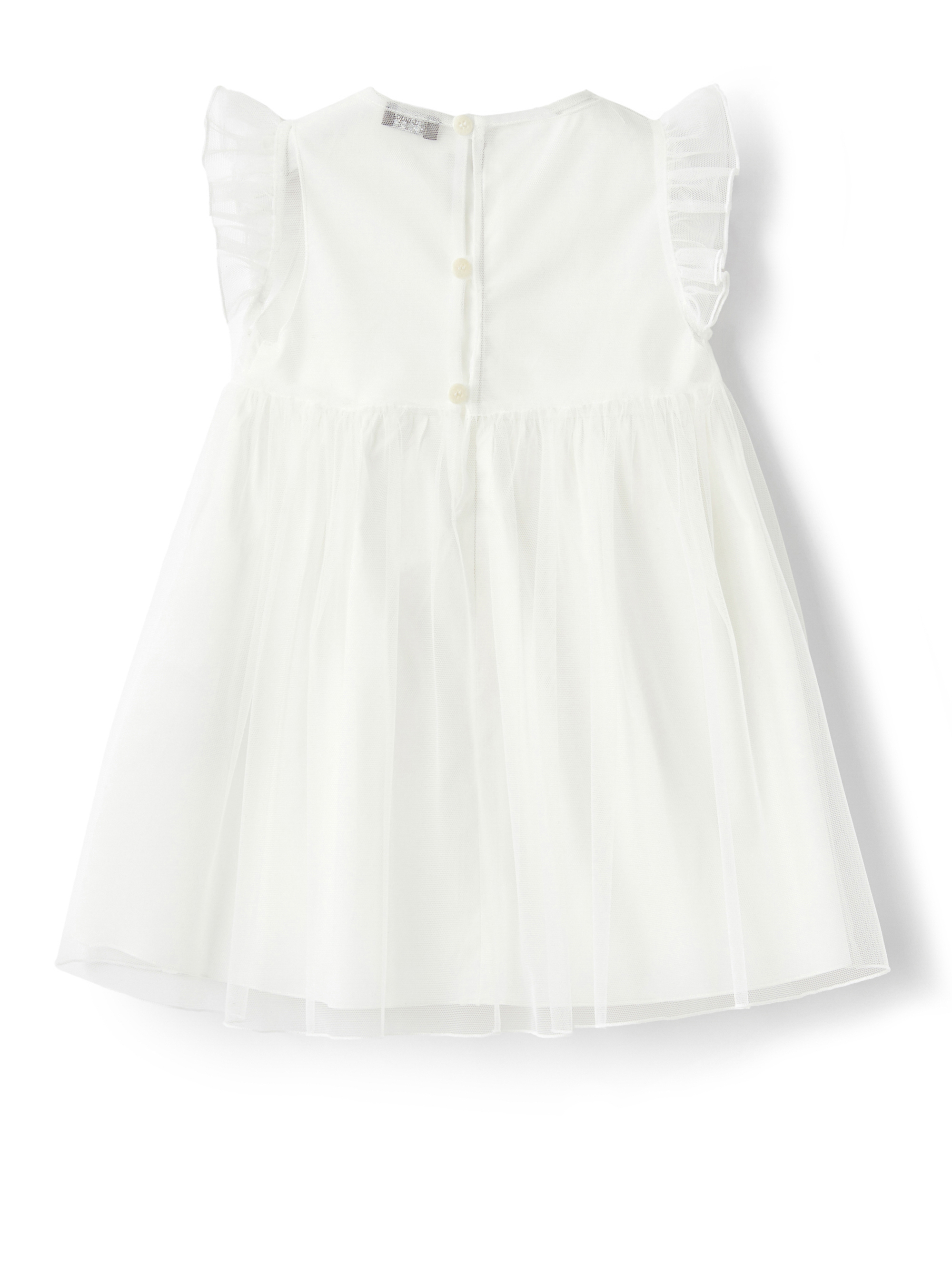 White tulle dress with flowers - White | Il Gufo