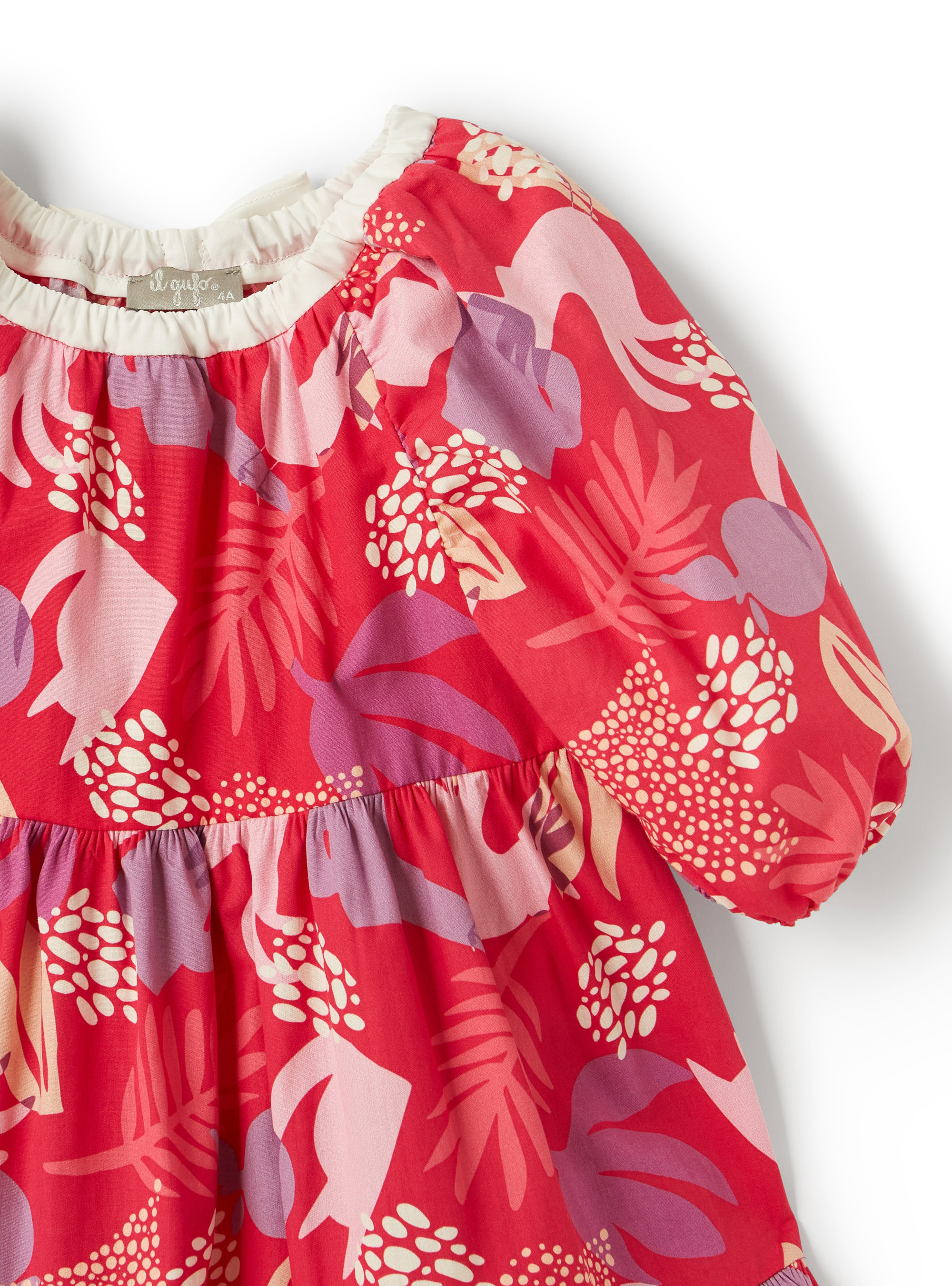 Dress with exclusive garden print - Red | Il Gufo