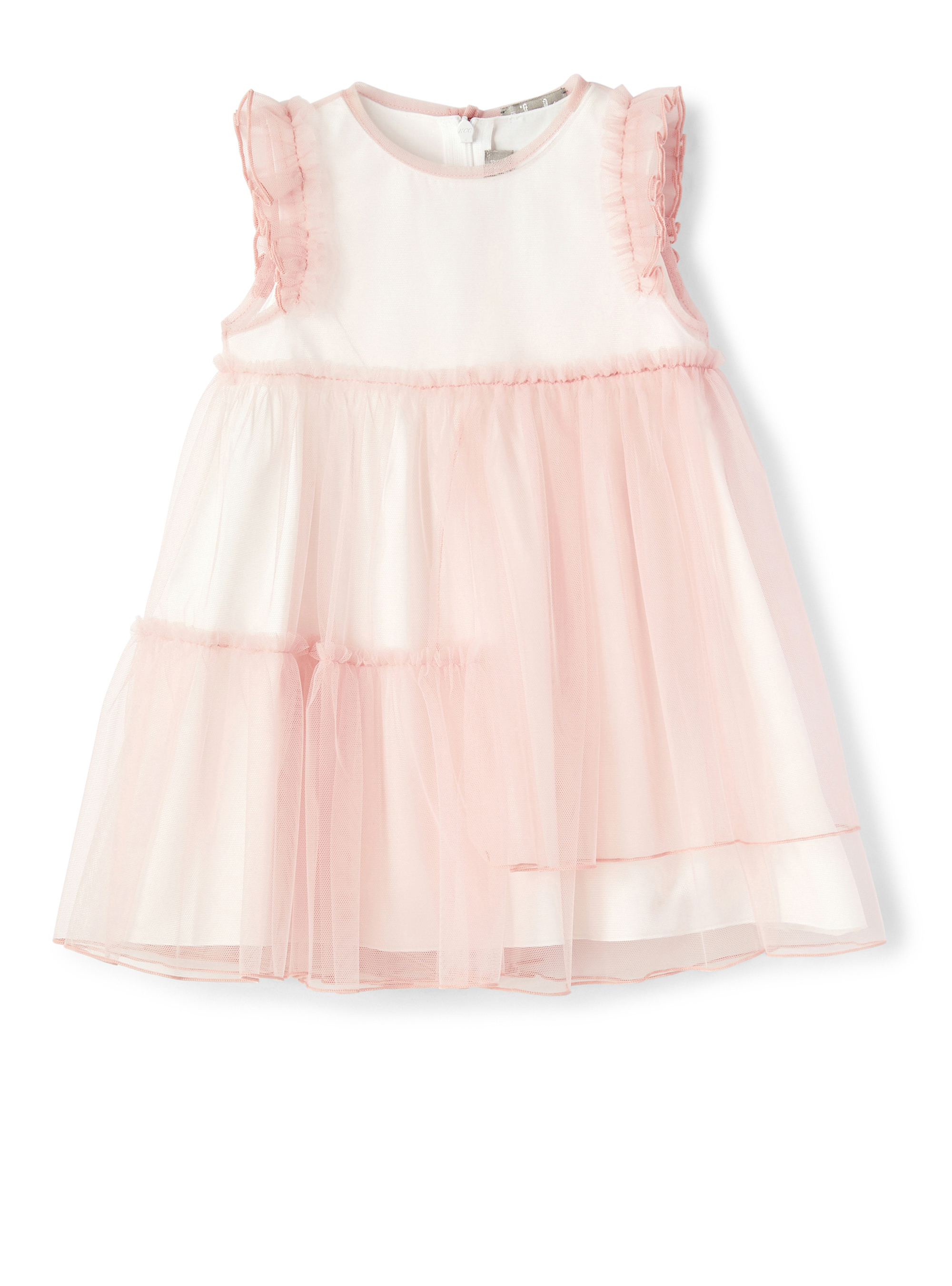 Pink tulle dress with flounces - Dresses - Il Gufo