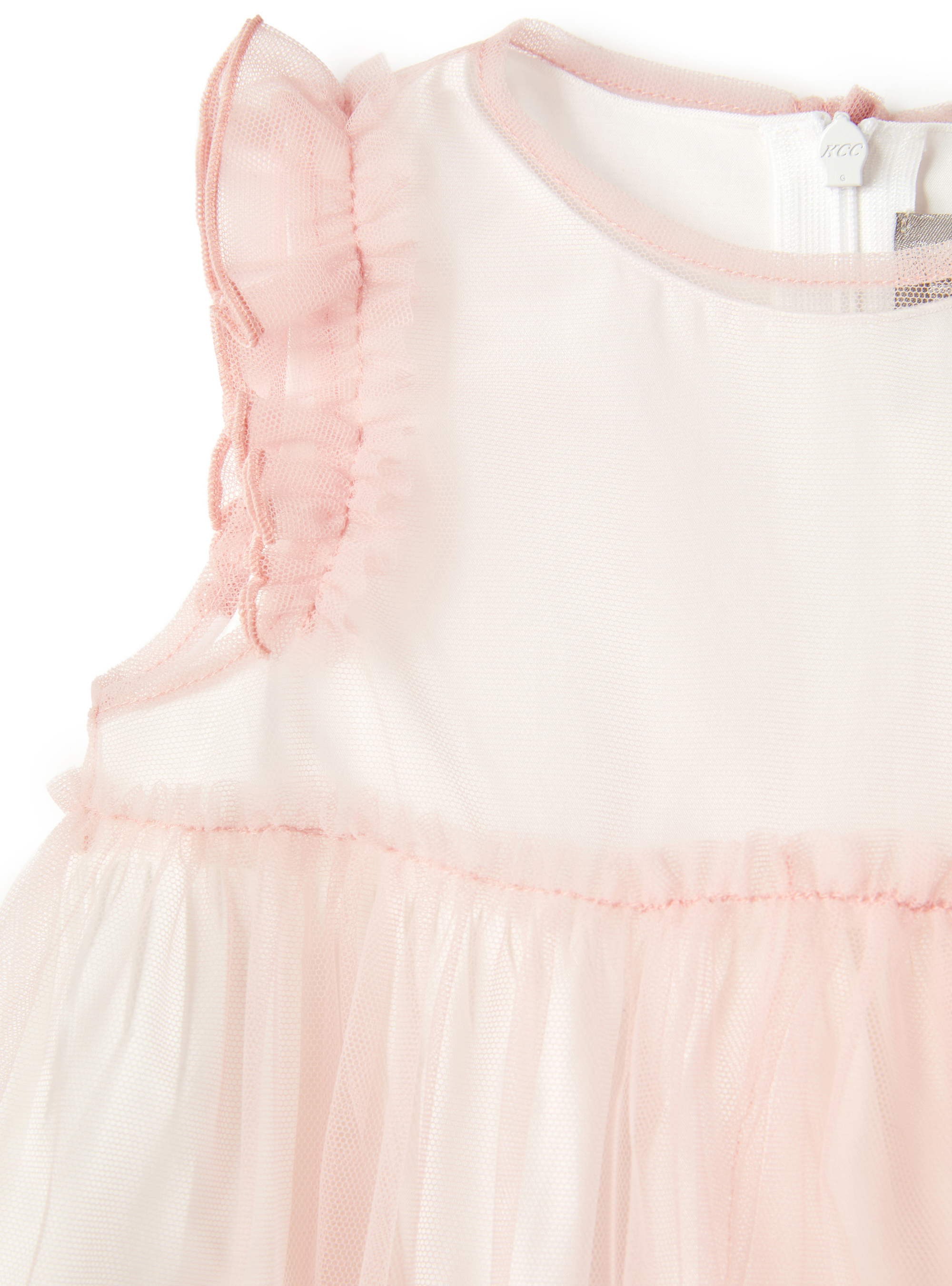 Pink tulle dress with flounces - Pink | Il Gufo