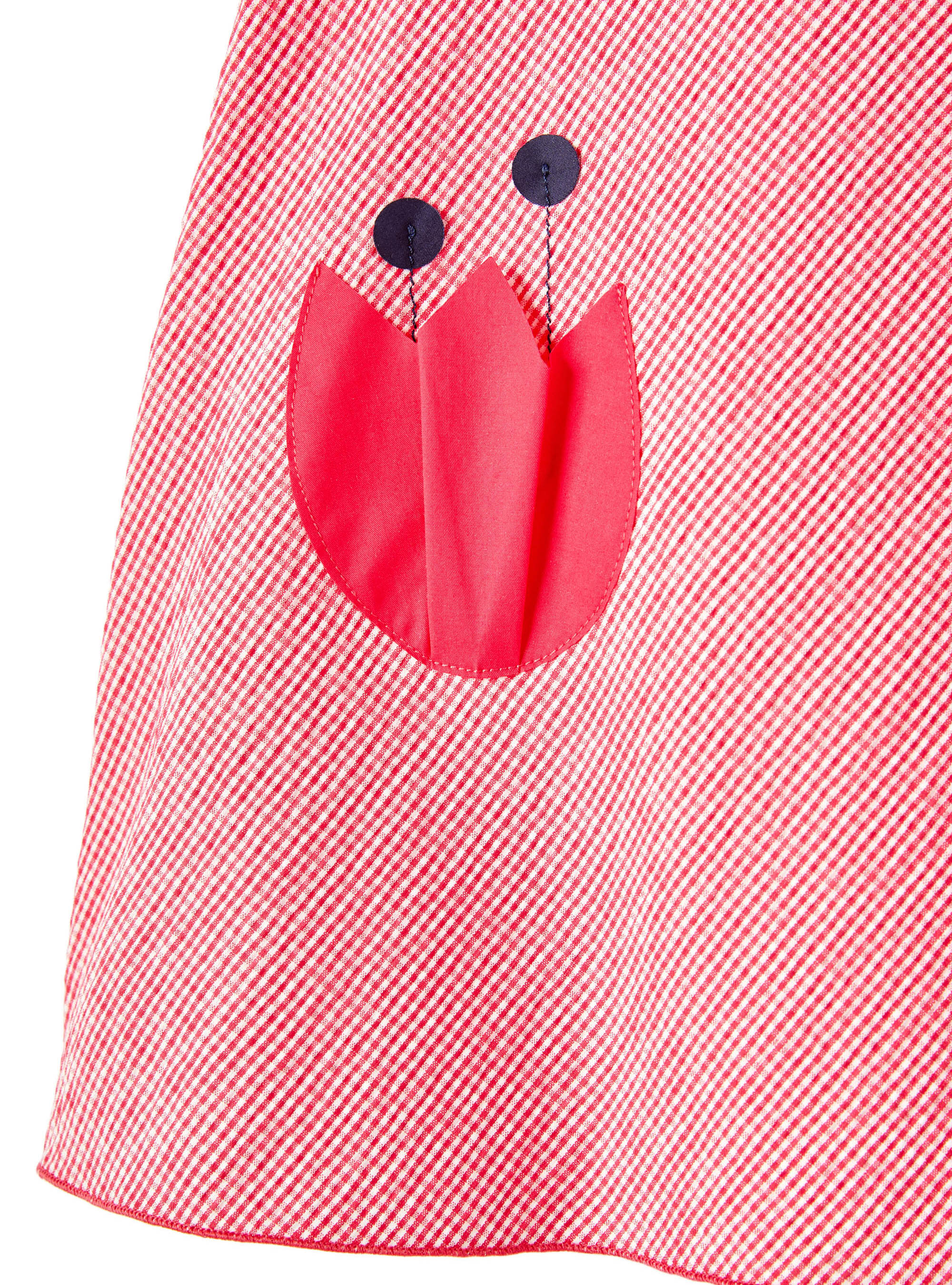 Mikro-Vichy Kleid mit Tulpen - Rot | Il Gufo