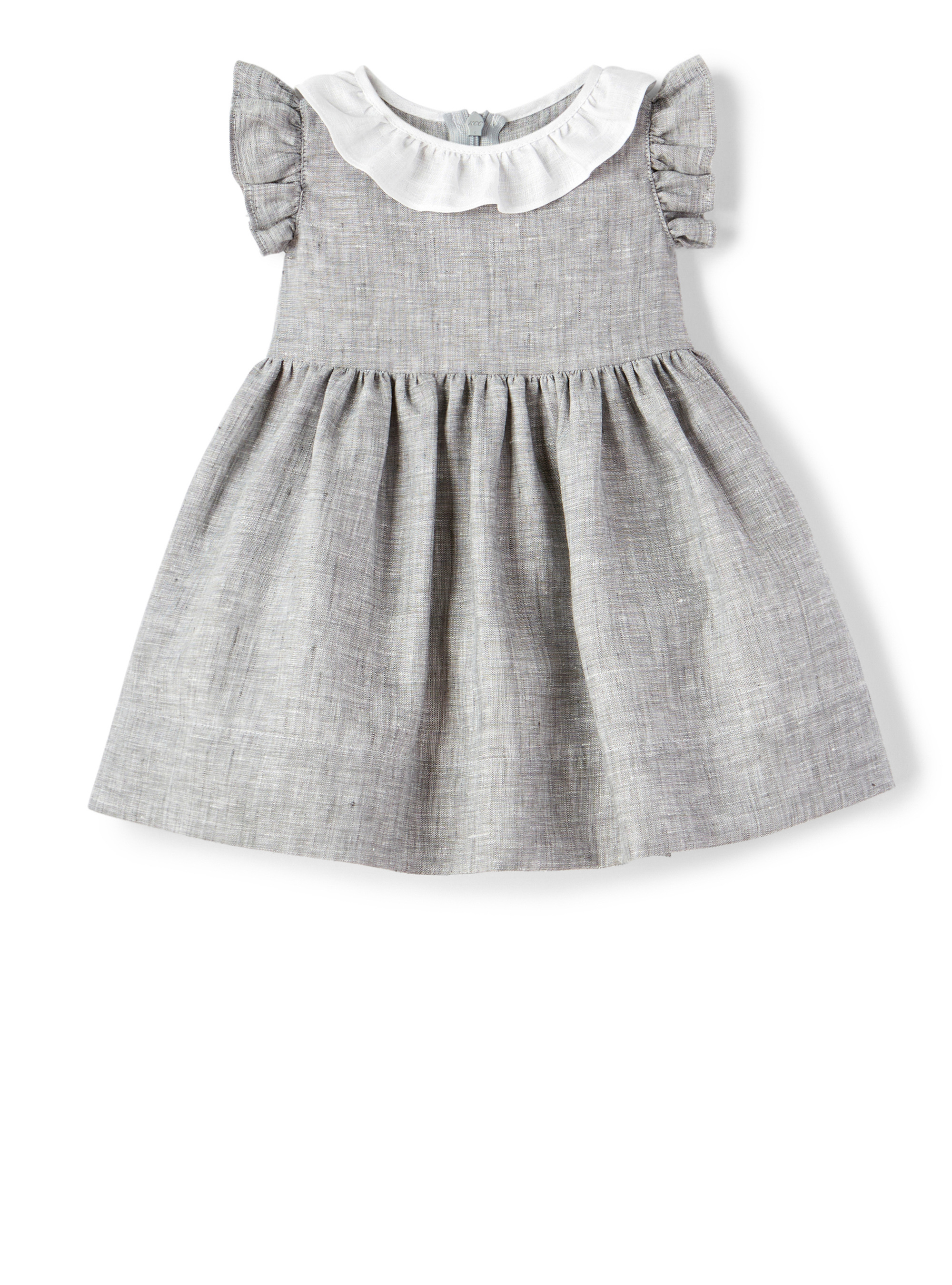 Melange grey linen dress - Dresses - Il Gufo