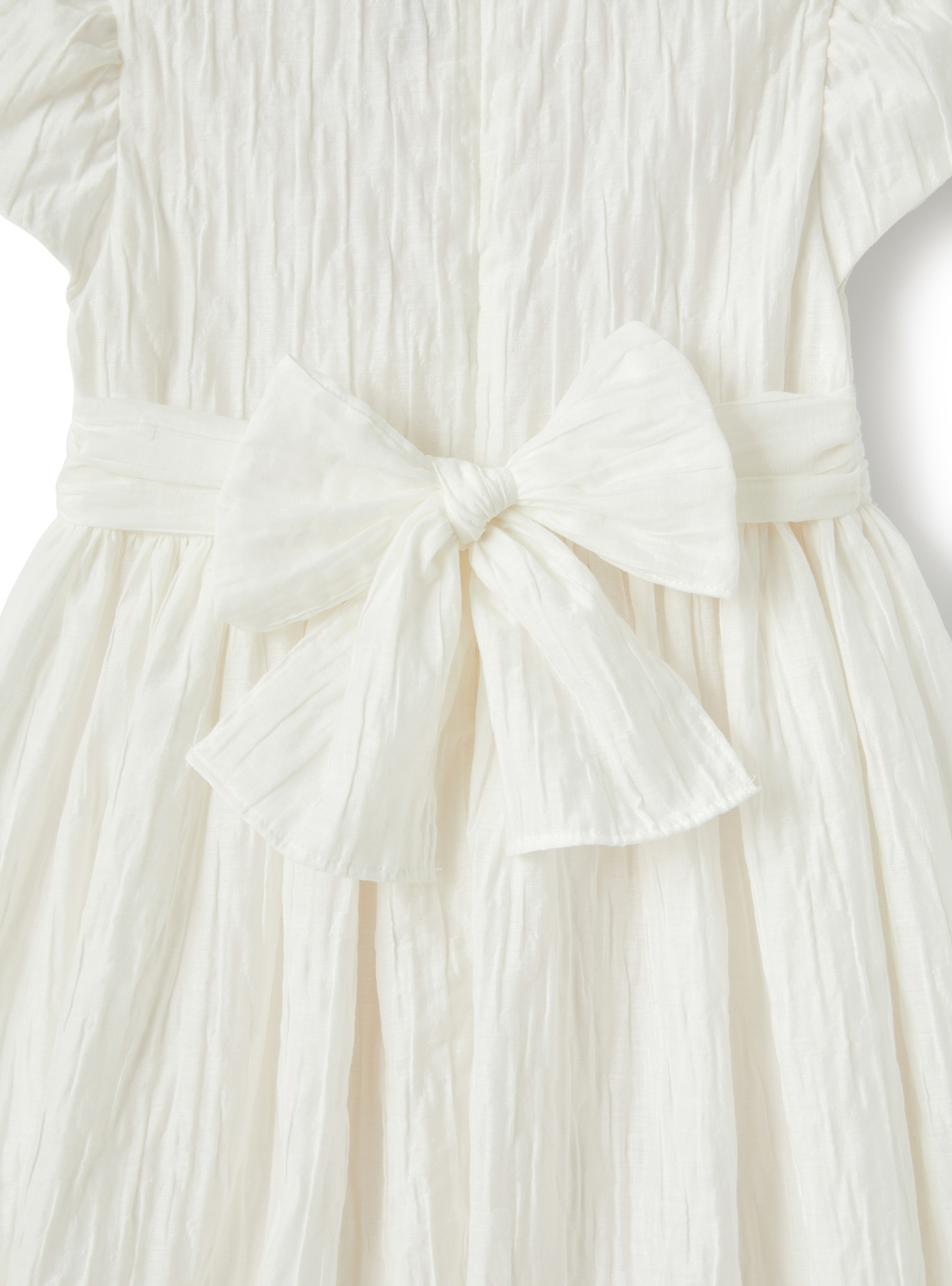 White froissé cotton dress - White | Il Gufo