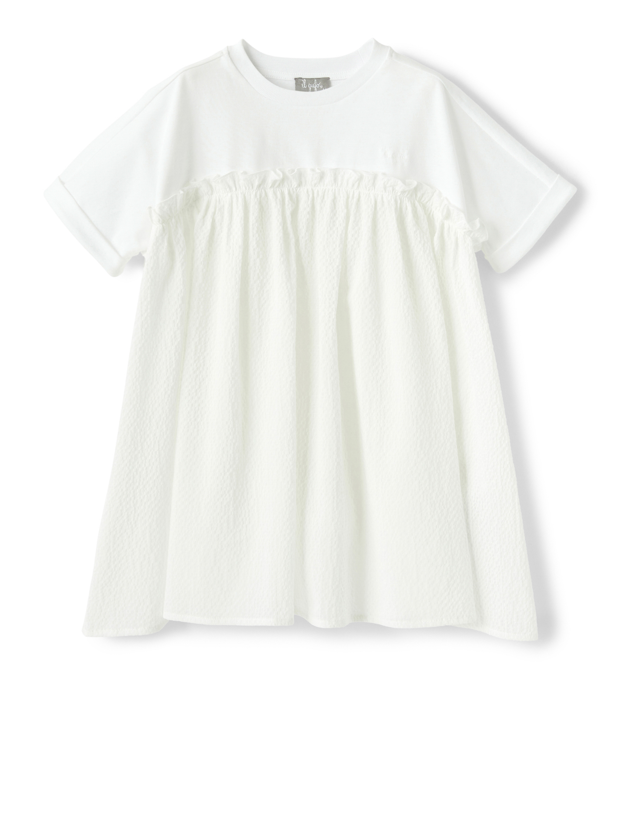 Dress with embossed cotton skirt - Dresses - Il Gufo