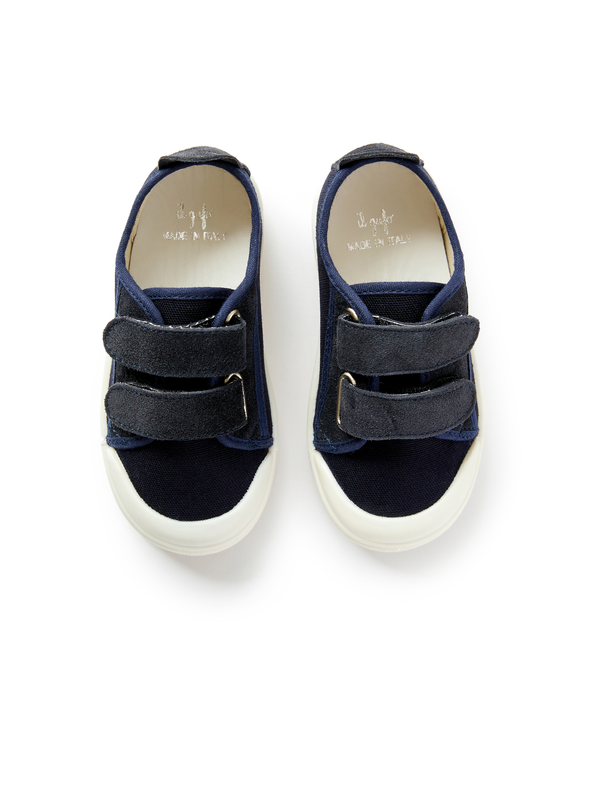 Sneakers in tela doppio strappo - Blu | Il Gufo