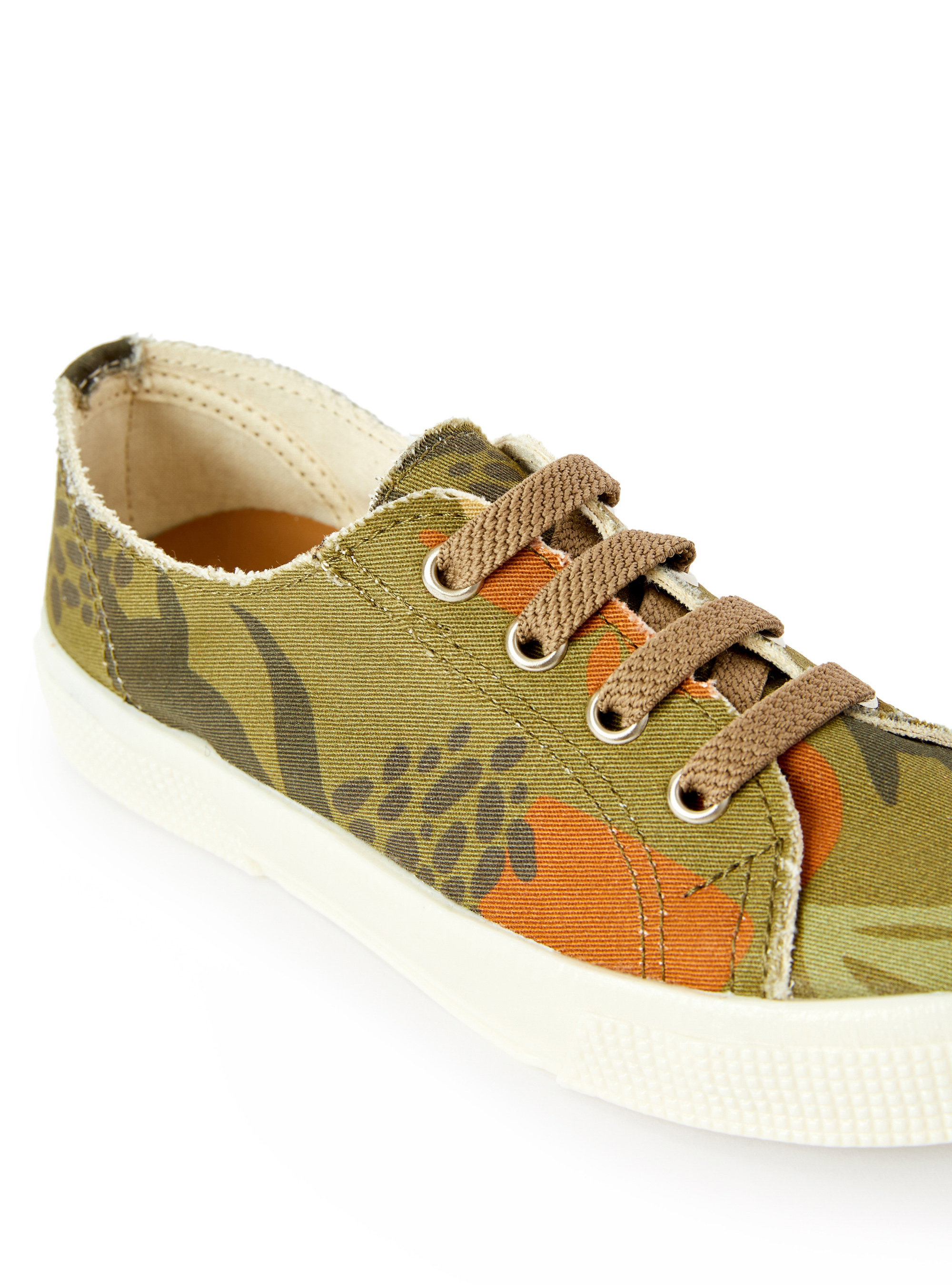 Sneakers en toile avec imprimé camouflage - Vert | Il Gufo