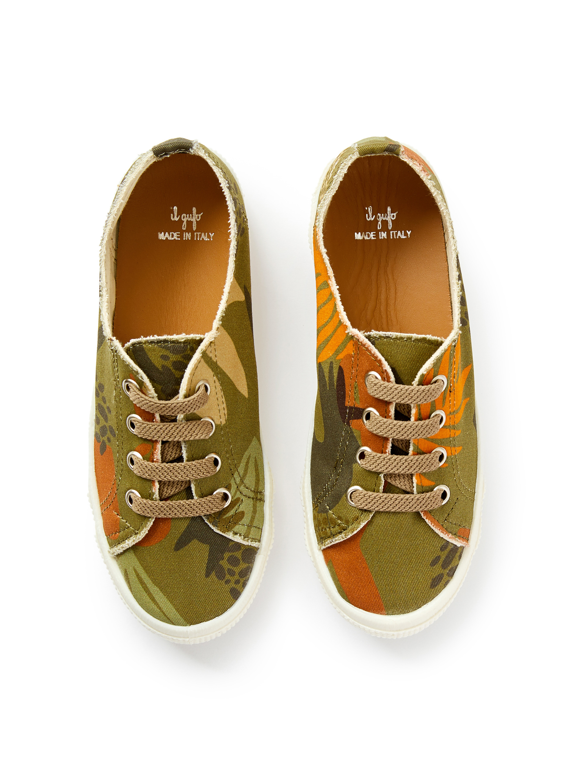 Sneakers en toile avec imprimé camouflage - Vert | Il Gufo