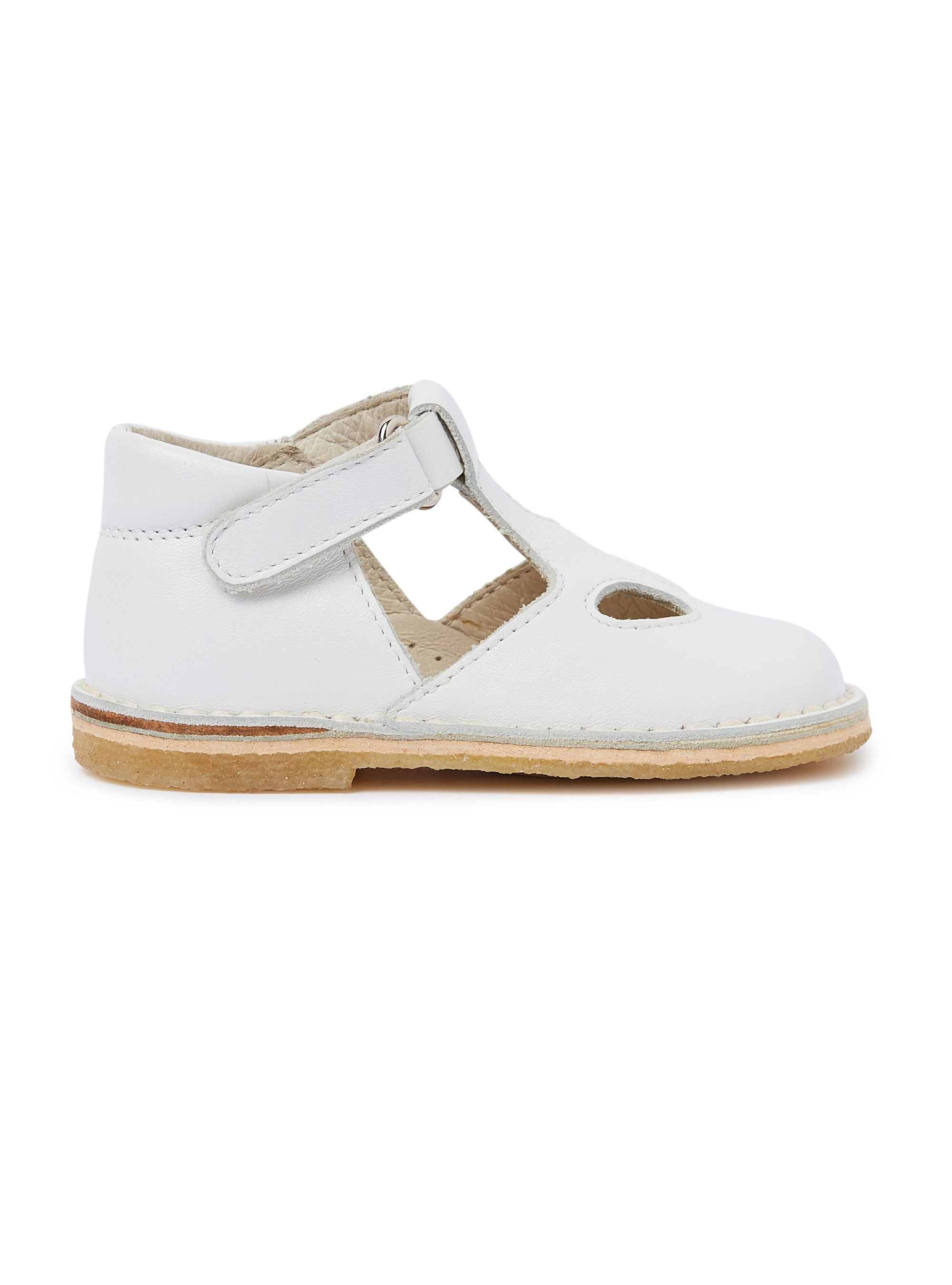 White leather sandals with 2 holes - White | Il Gufo