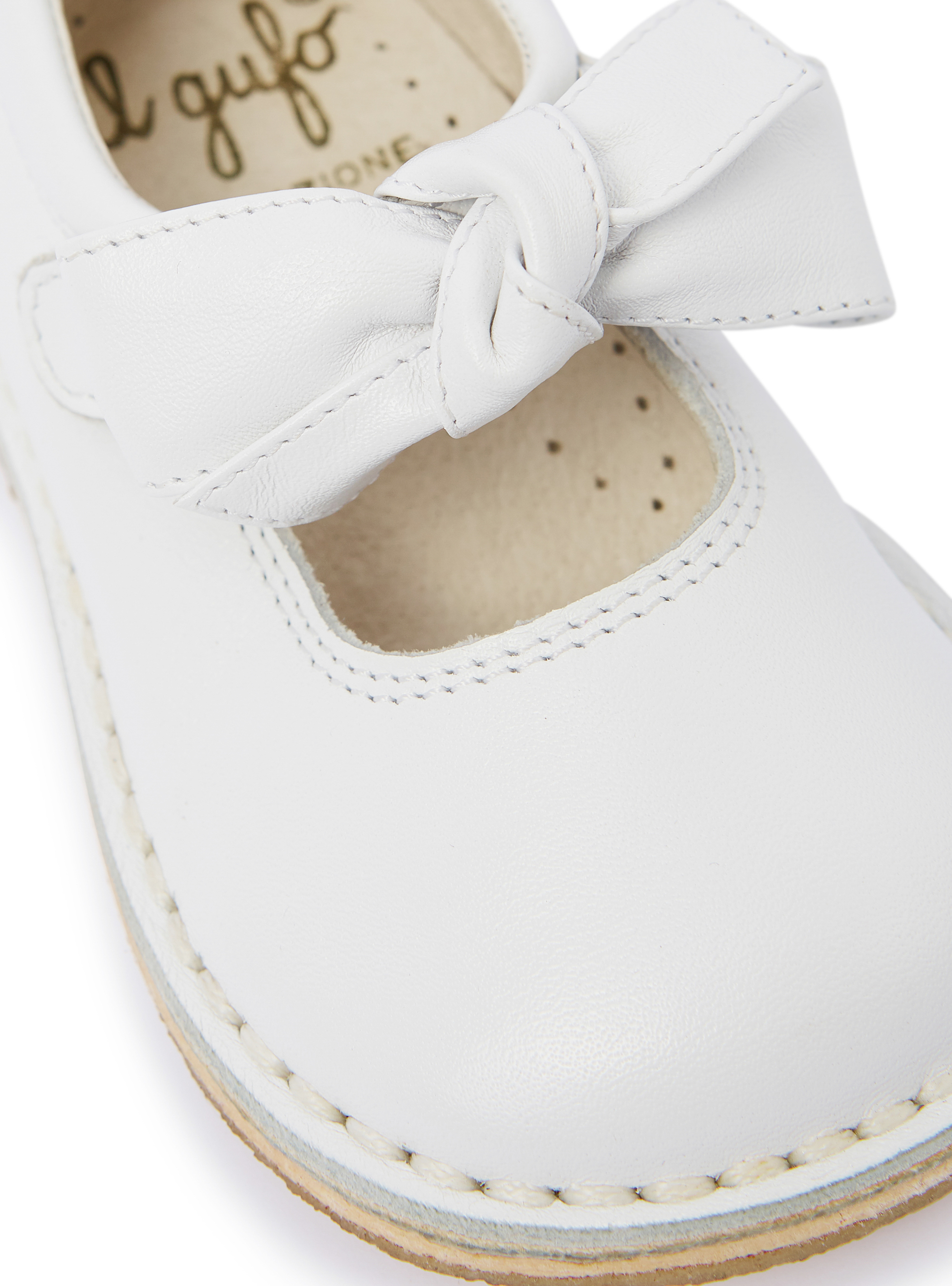 Chaussures en nappa avec nœud papillon - Blanc | Il Gufo
