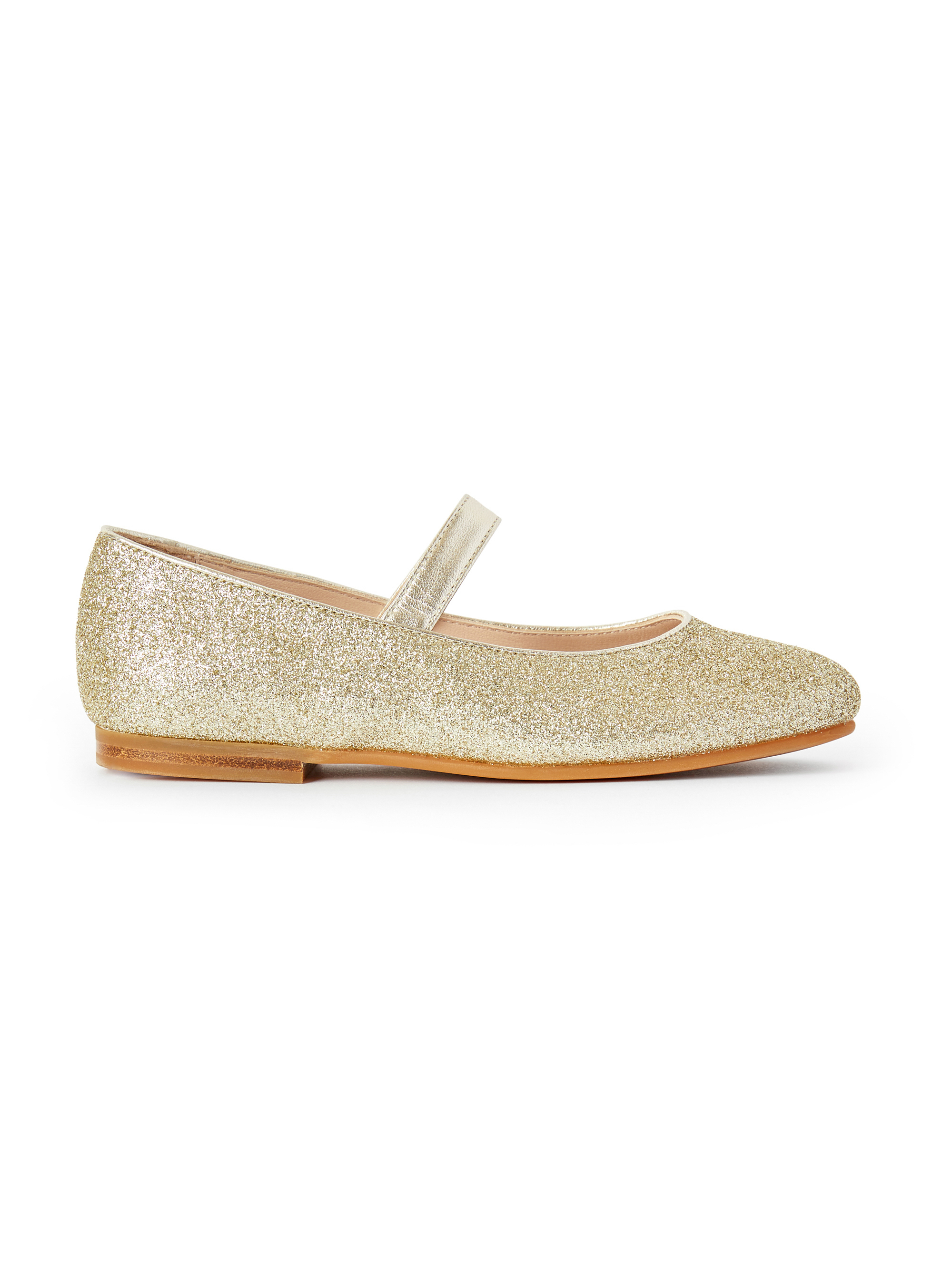 Chaussures plates avec paillettes dorées - Jaune | Il Gufo