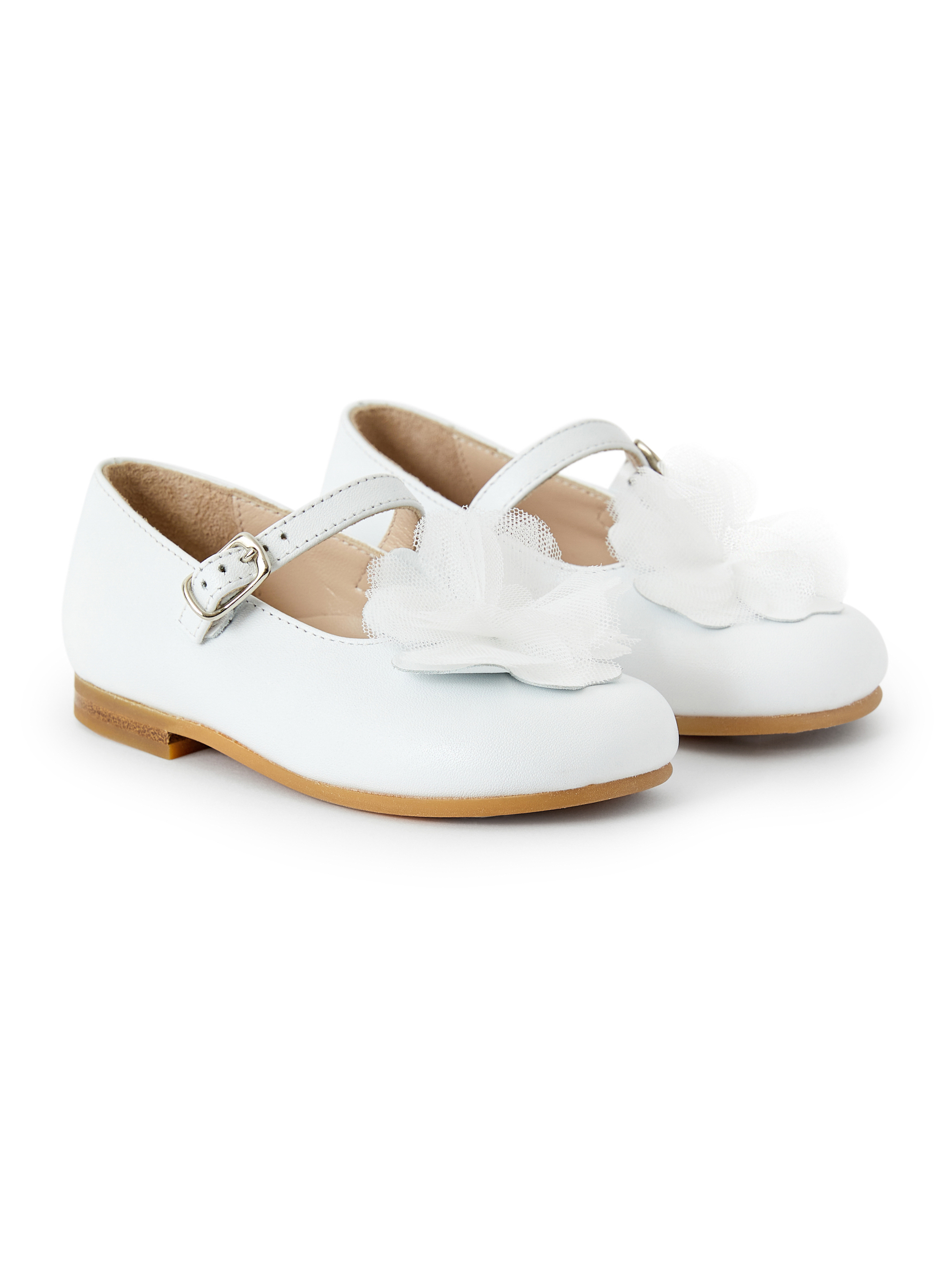 White flat shoes with tulle - Shoes - Il Gufo